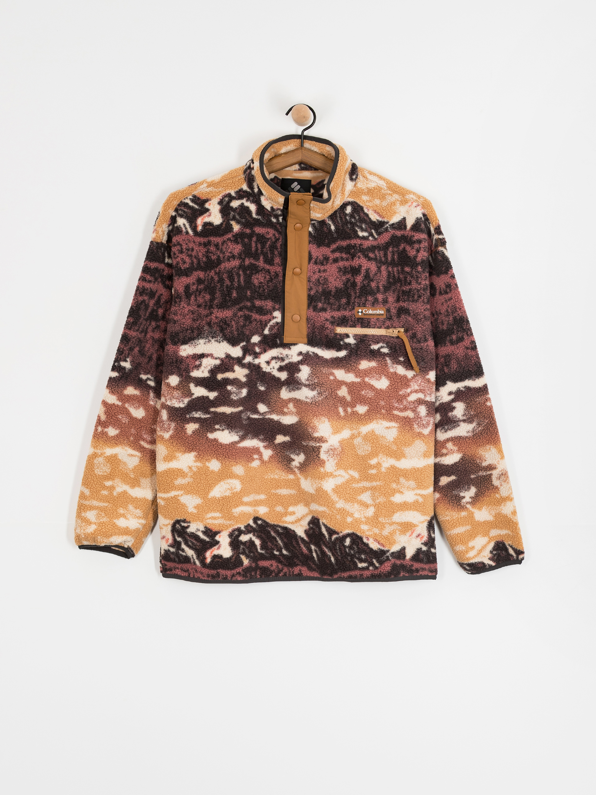 Флісовий светр Columbia Helvetia II Printed Half Snap (camel brown sisters)
