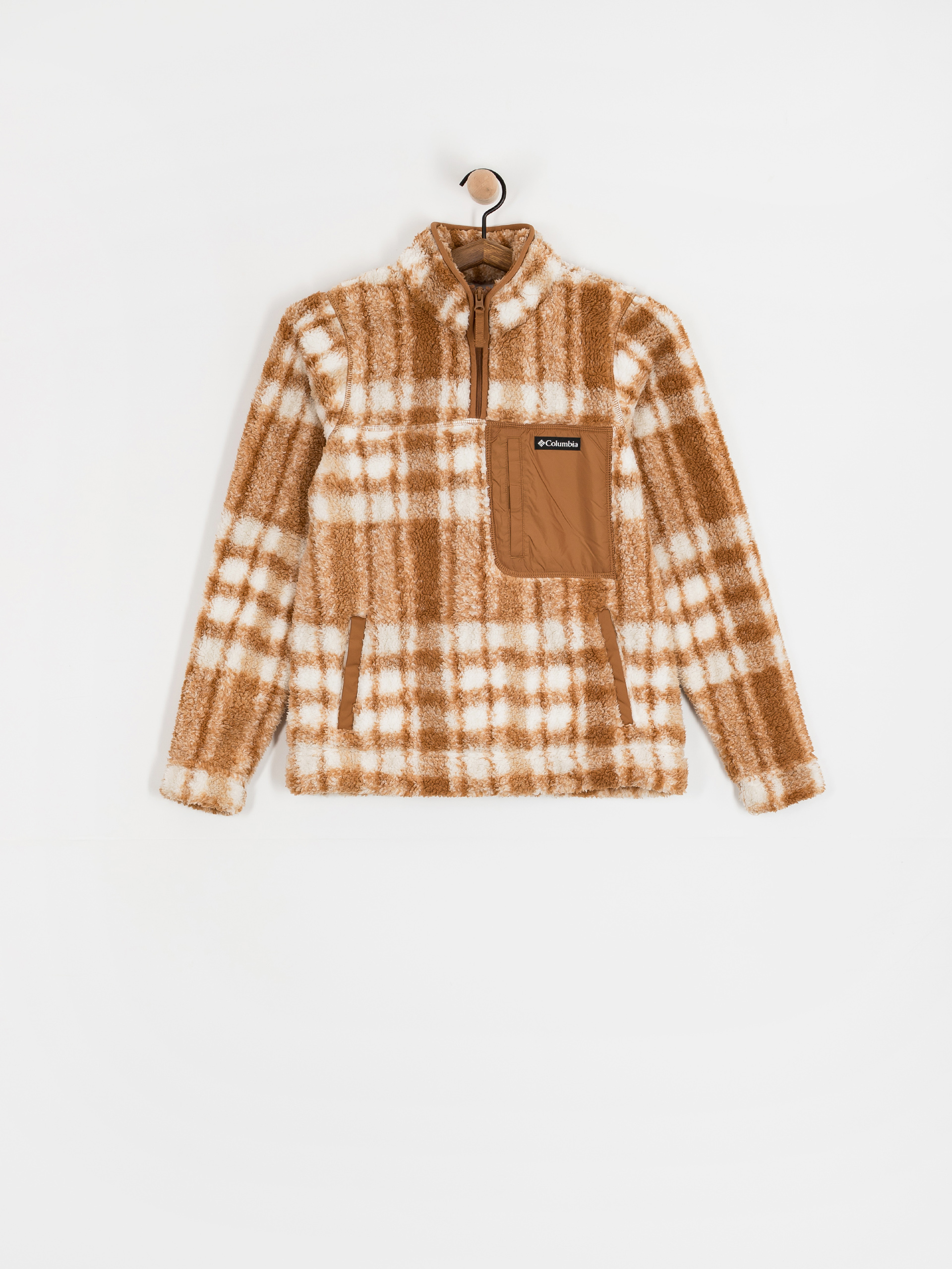 Жіночий Флісовий светр Columbia West Bend 1/4 Zip II (camel brown herringplaid)