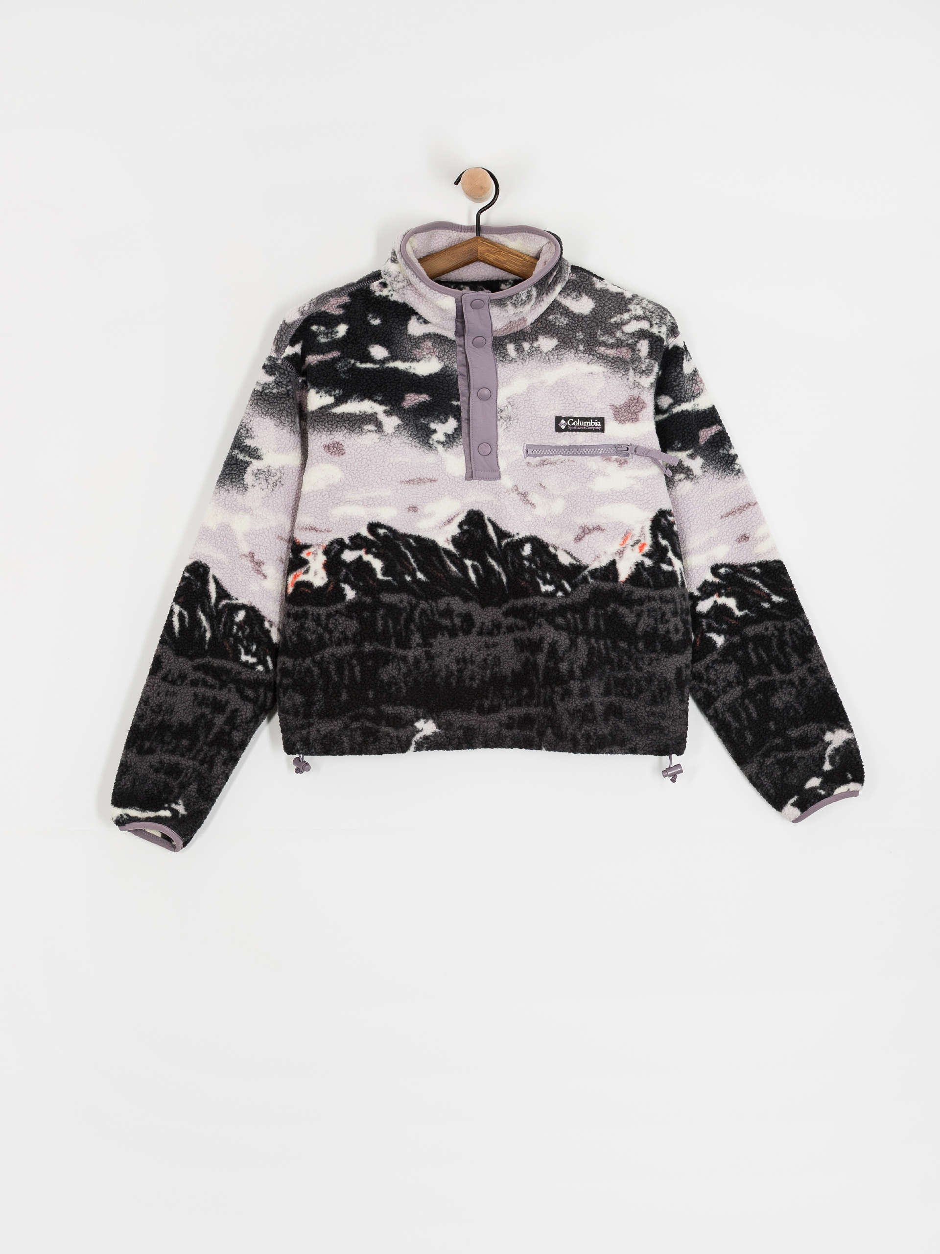 Жіночий Флісовий светр Columbia Helvetia II Printed Cropped Half Snap (shale purple sisters/shale purple)