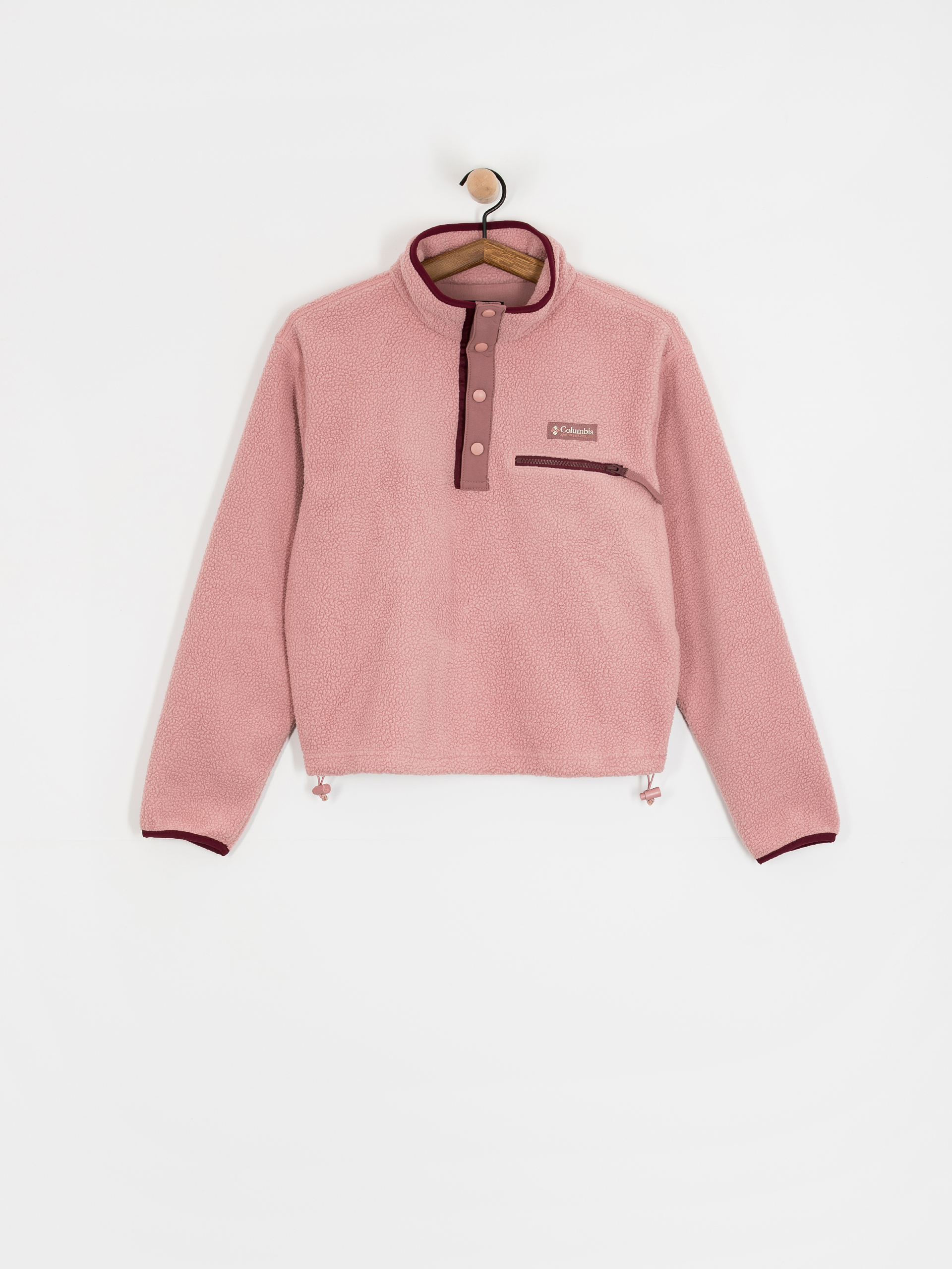 Флісовий светр Columbia Helvetia II Cropped Half Snap Wmn (eraser pink/fig/rich wine)