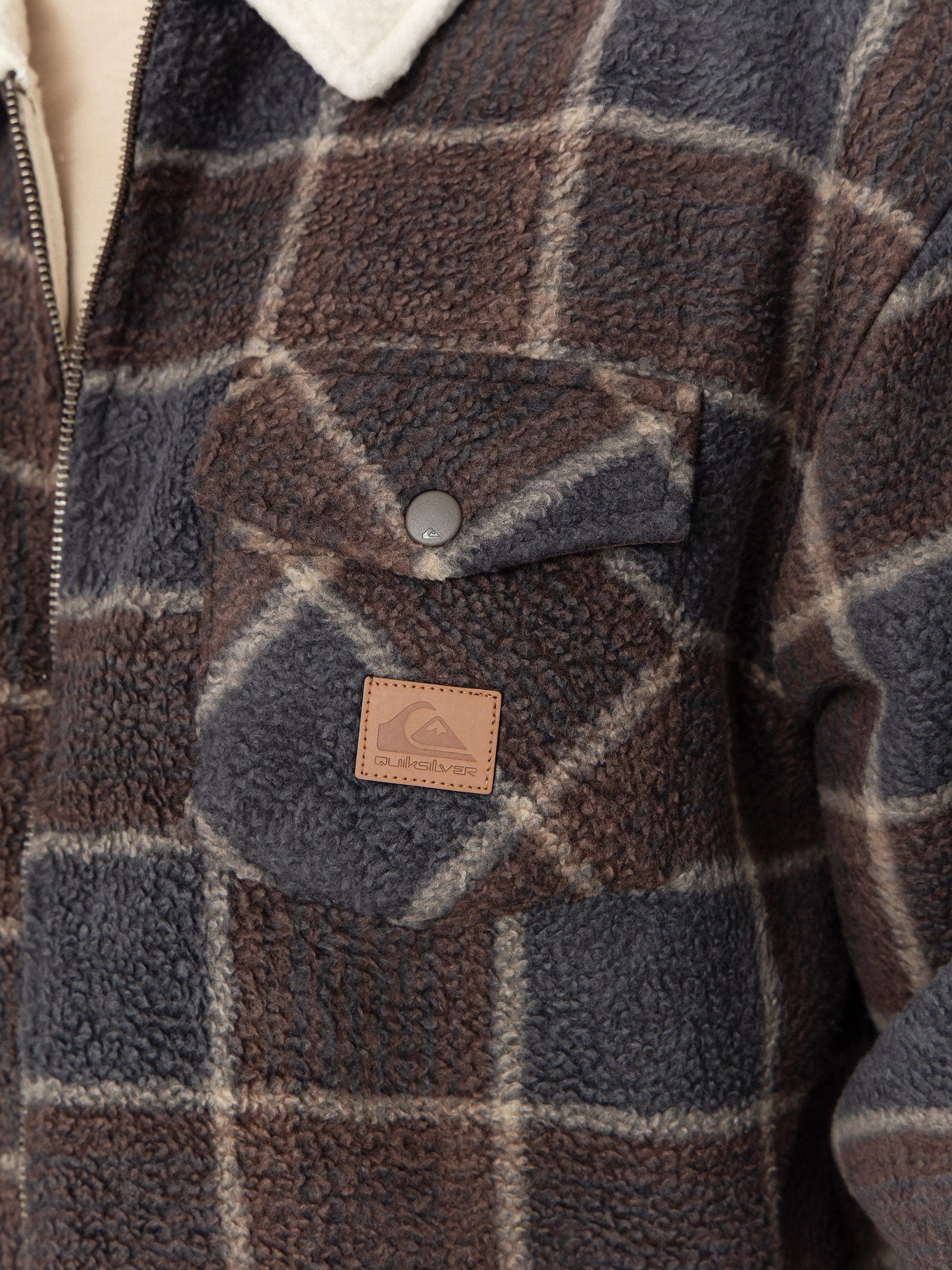 Чоловічий Флісовий светр Quiksilver Sherpa Jacket (chocolate brown sherpa plaid)