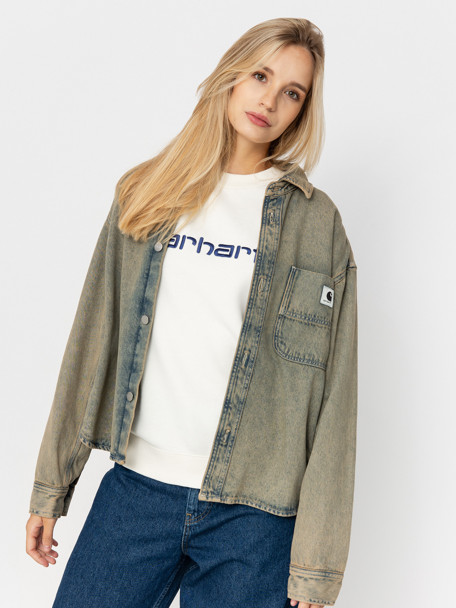 Куртка Carhartt WIP Georgia Wmn (blue/leather/garment dyed)