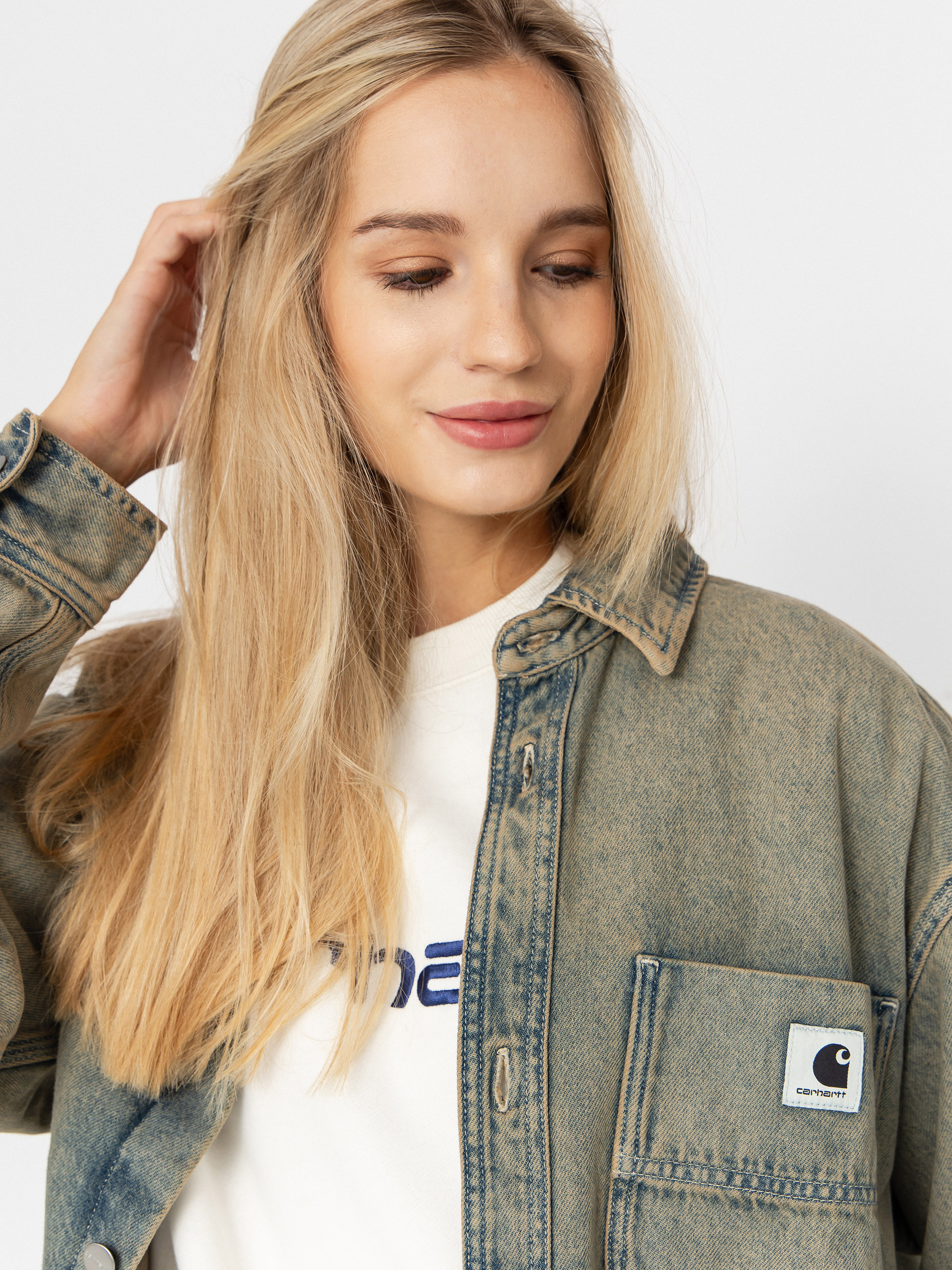 Куртка Carhartt WIP Georgia Wmn (blue/leather/garment dyed)