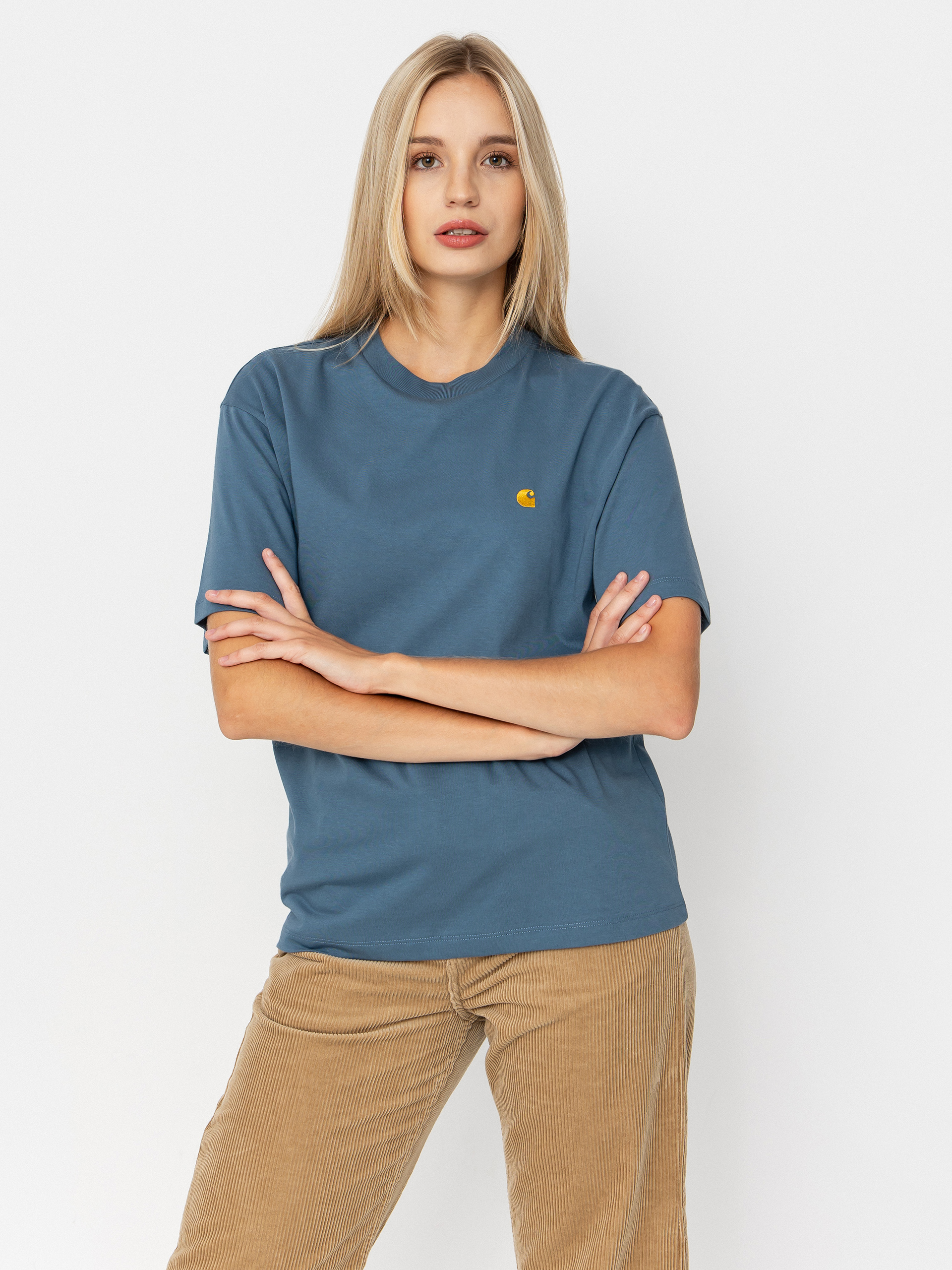 Футболка Carhartt WIP Chase Wmn (angelite/gold)