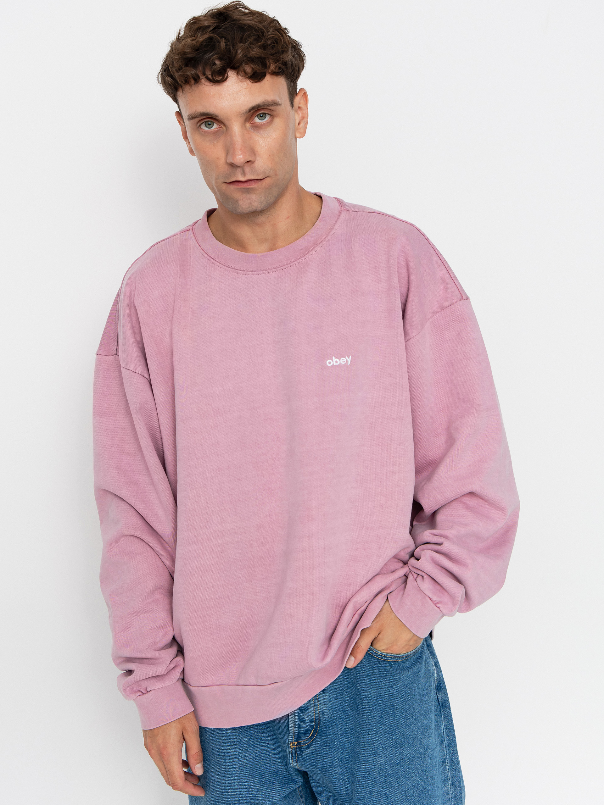 Світшот OBEY Lowercase Pigment Crew (pigment lilac)