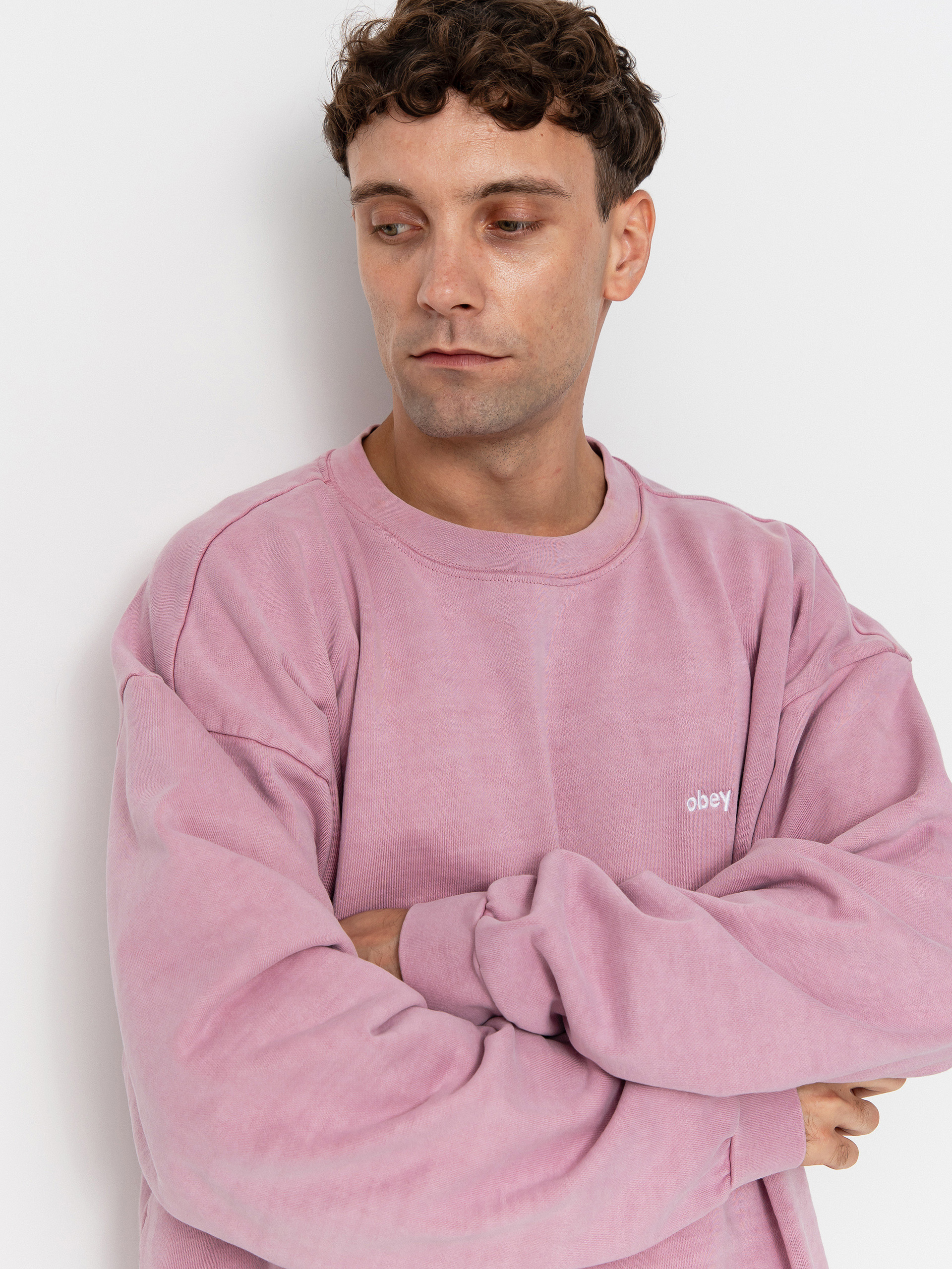 Світшот OBEY Lowercase Pigment Crew (pigment lilac)