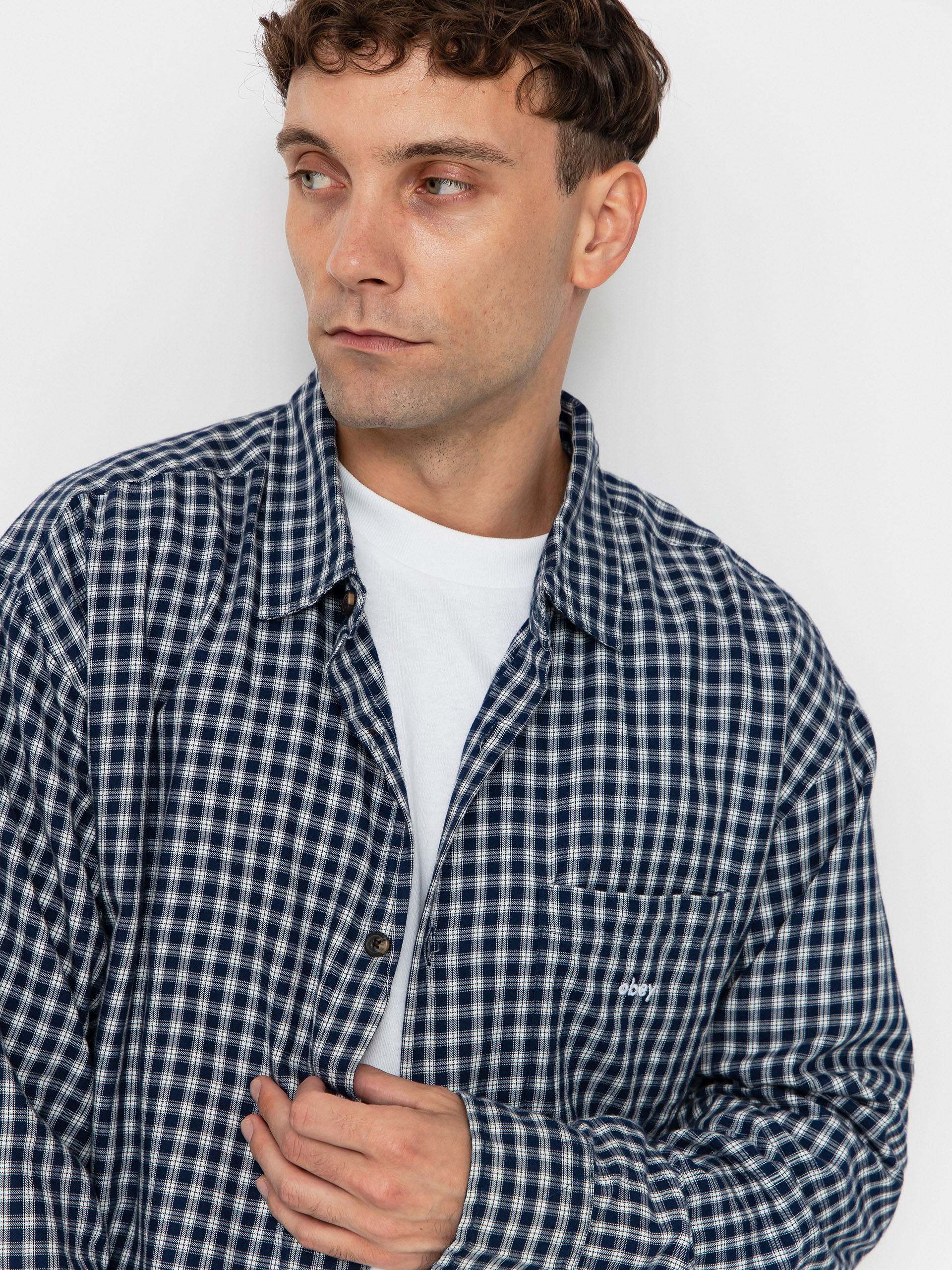 Сорочка OBEY Bigwig Andy Woven (academy navy multi)