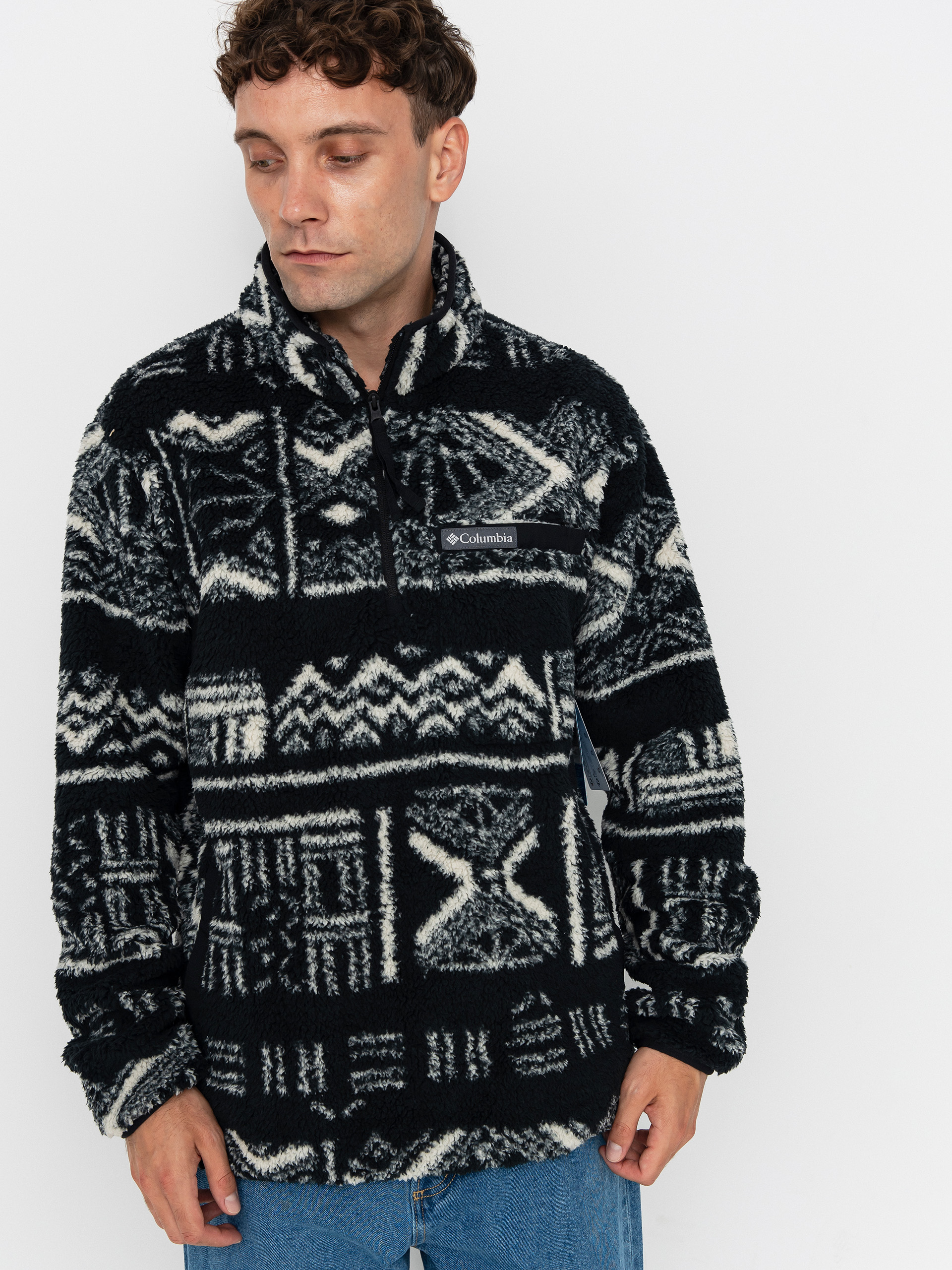 Чоловічий Флісовий светр Columbia Rugged Ridge High Pile Half Zip (black deschutes days)