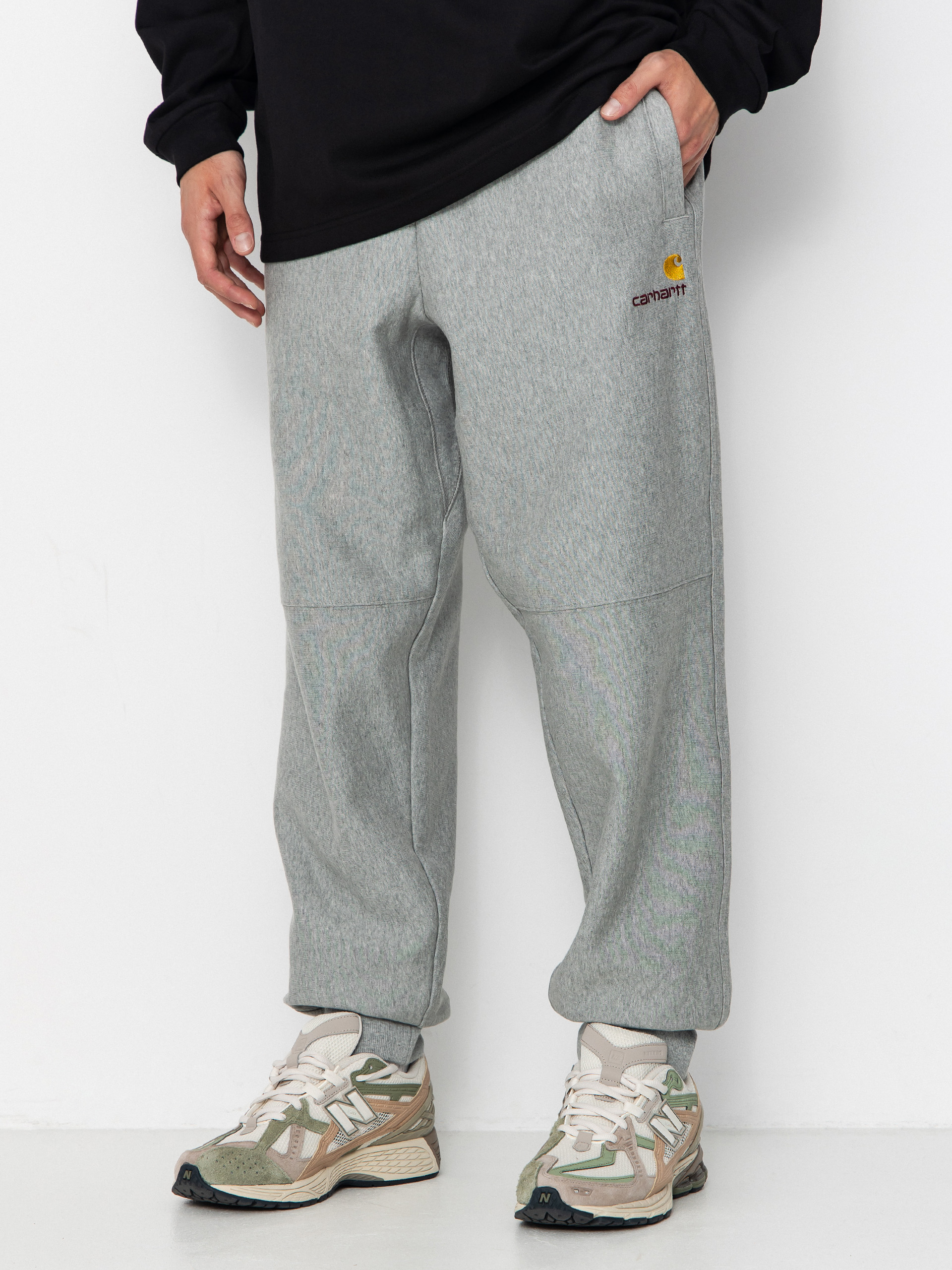 Штани Carhartt WIP American Script Jogging (grey heather)