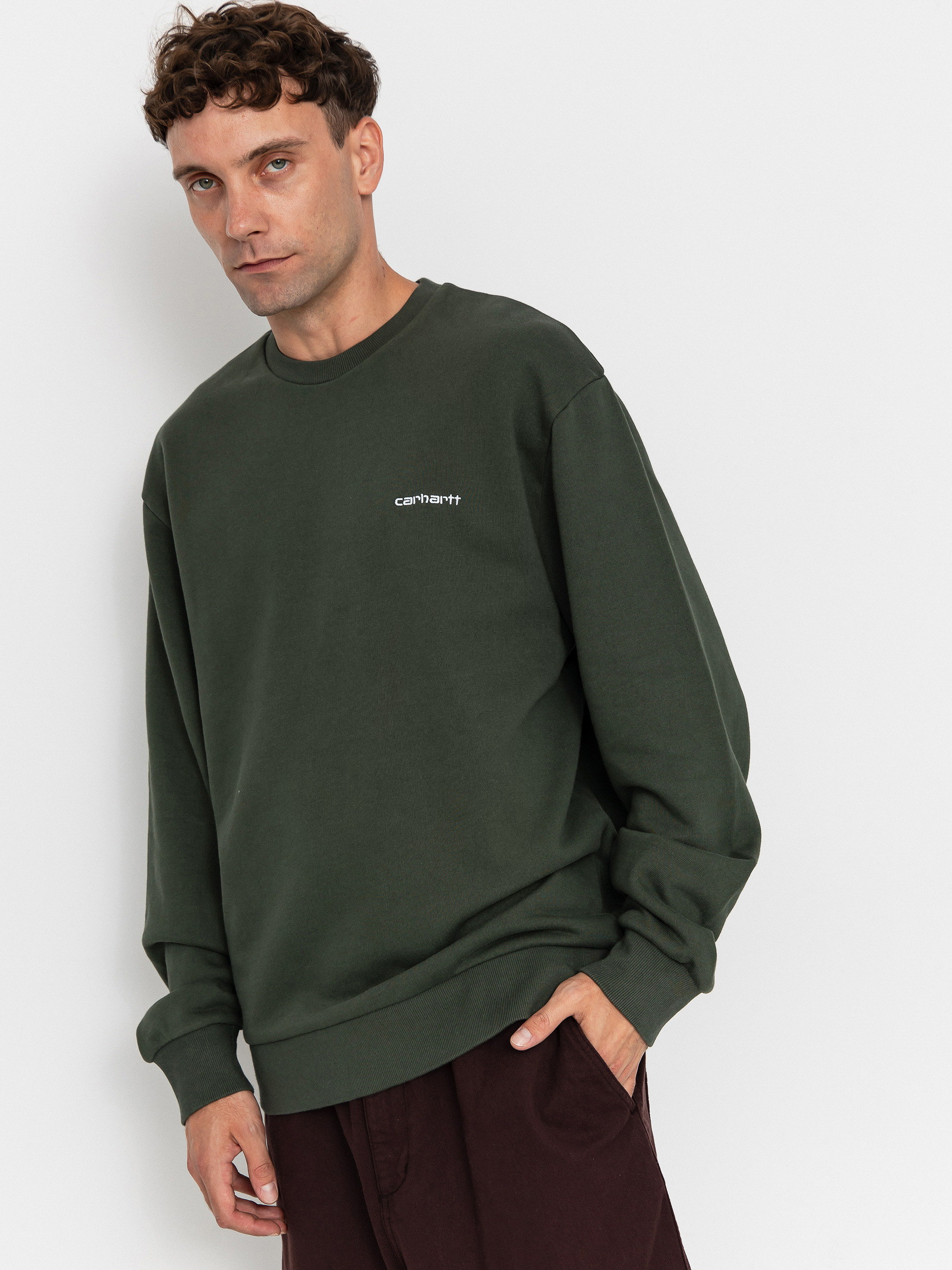 Світшот Carhartt WIP Script Embroidery (opuntia/white)