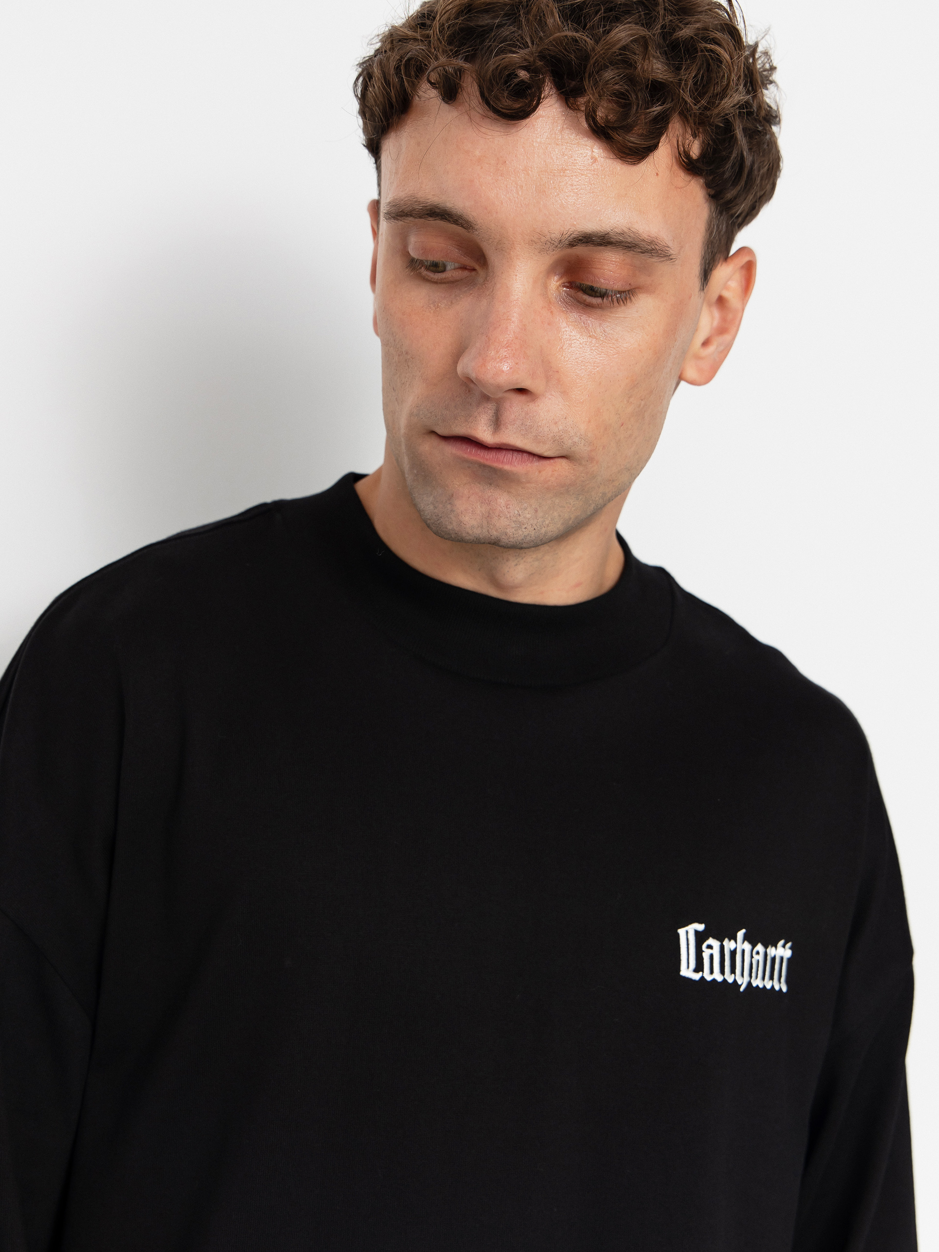 Лонгслів Carhartt WIP Schooling Mockneck (black/wax)