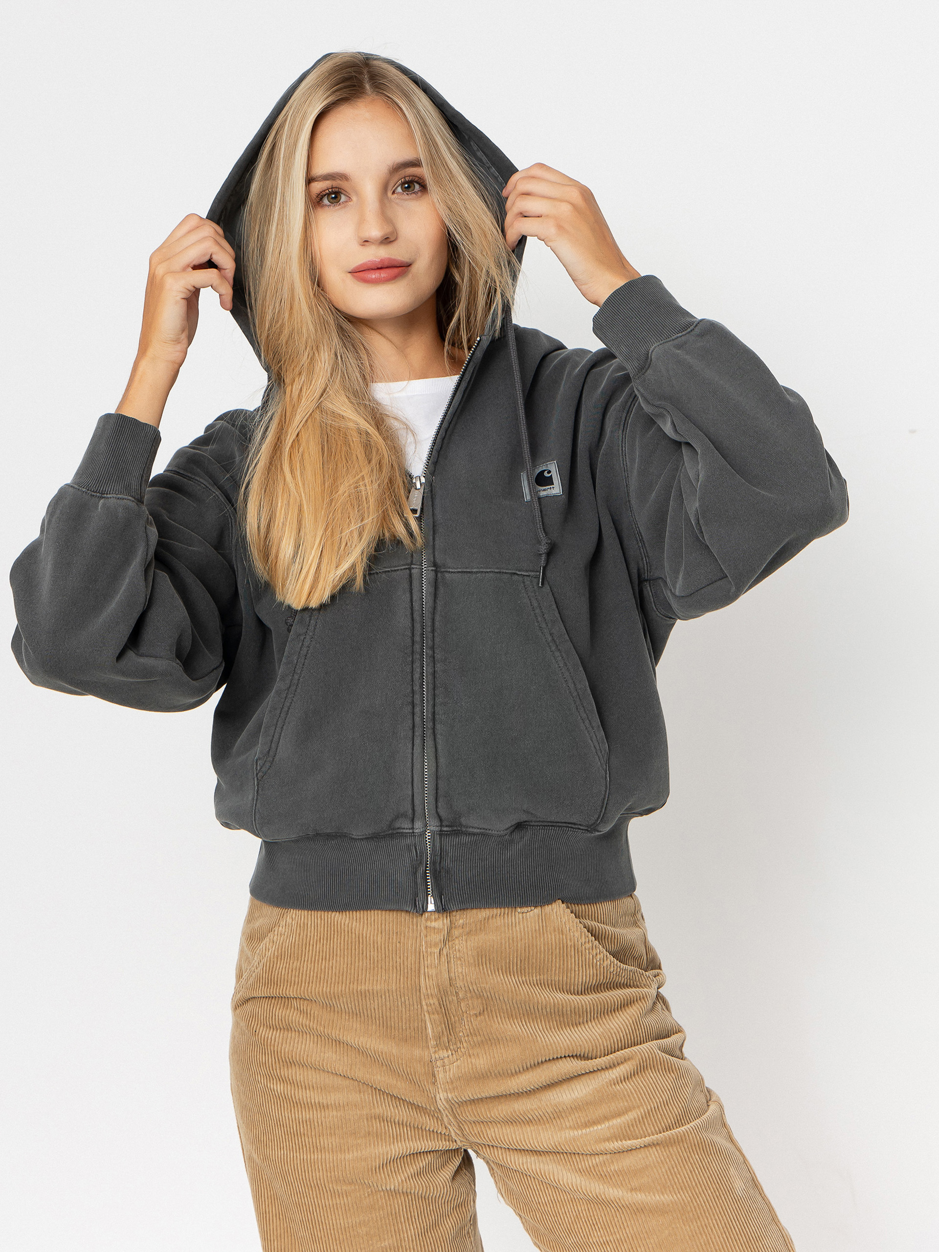 Худі Carhartt WIP Nelson ZHD Wmn (black/garment dyed)