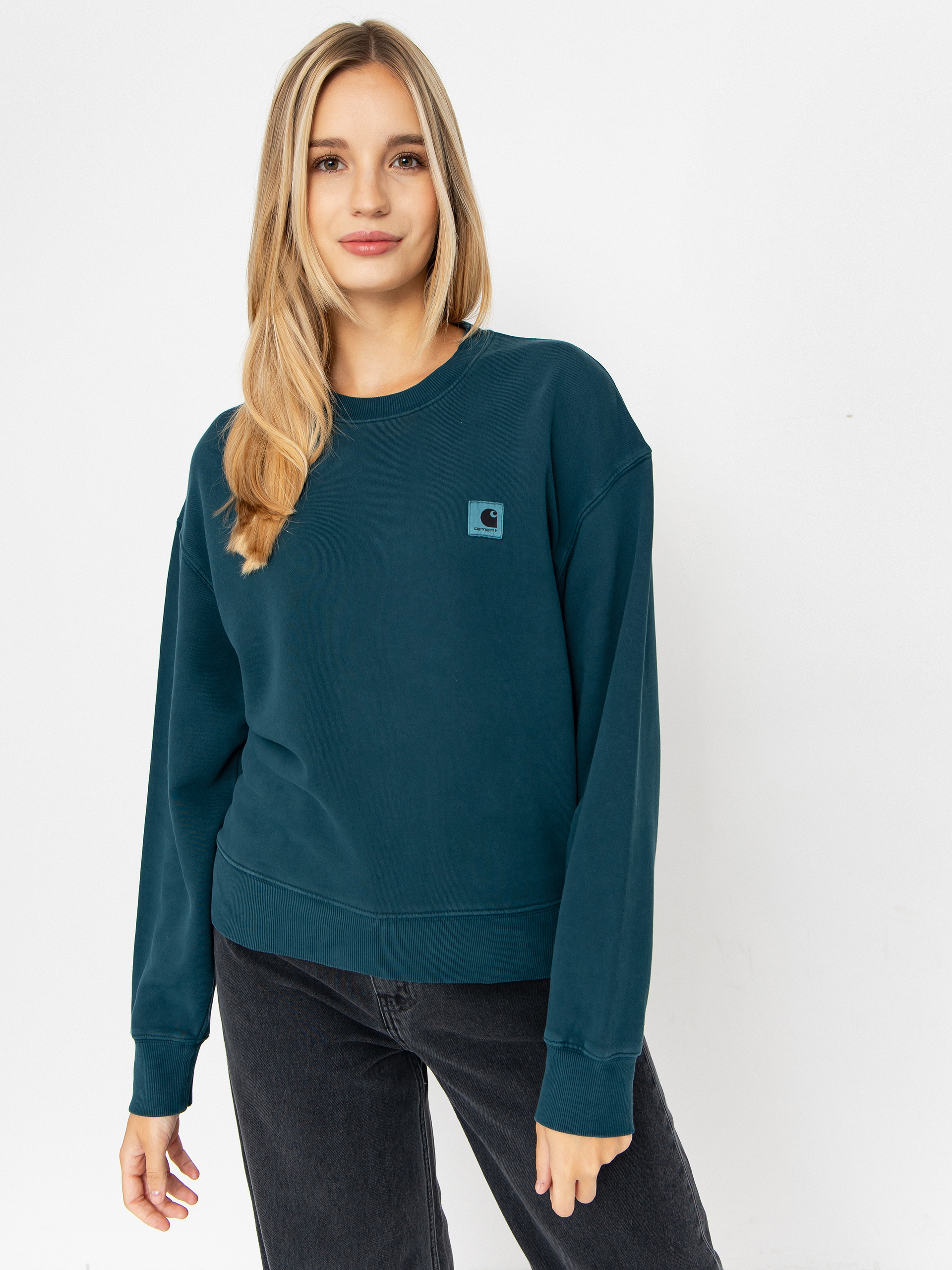 Світшот Carhartt WIP Nelson Wmn (deep lagoon/garment dyed)