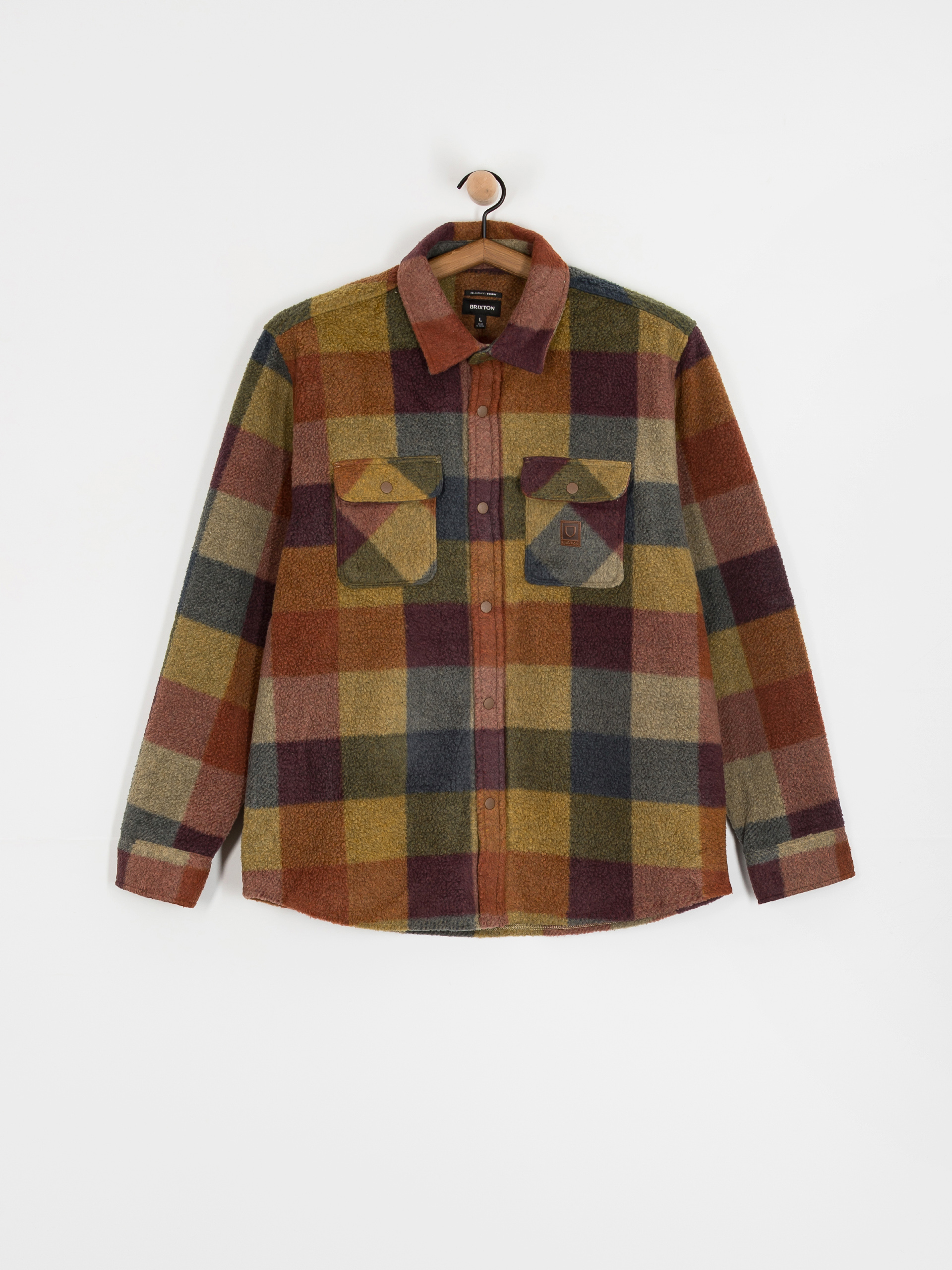 Сорочка Brixton Bowery Arctic Stretch Flee (rust/cooper plaid)