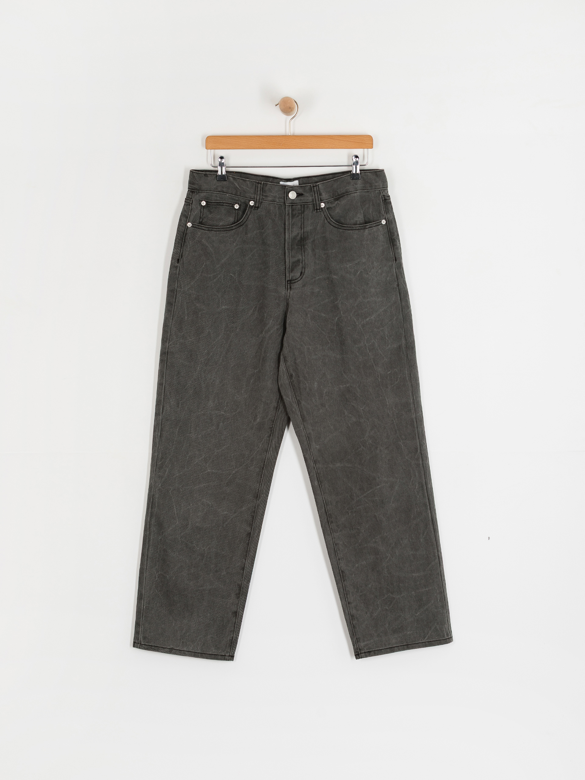Штани OBEY Classic Wrinkle Baggy Denim (black wrinkle wash)