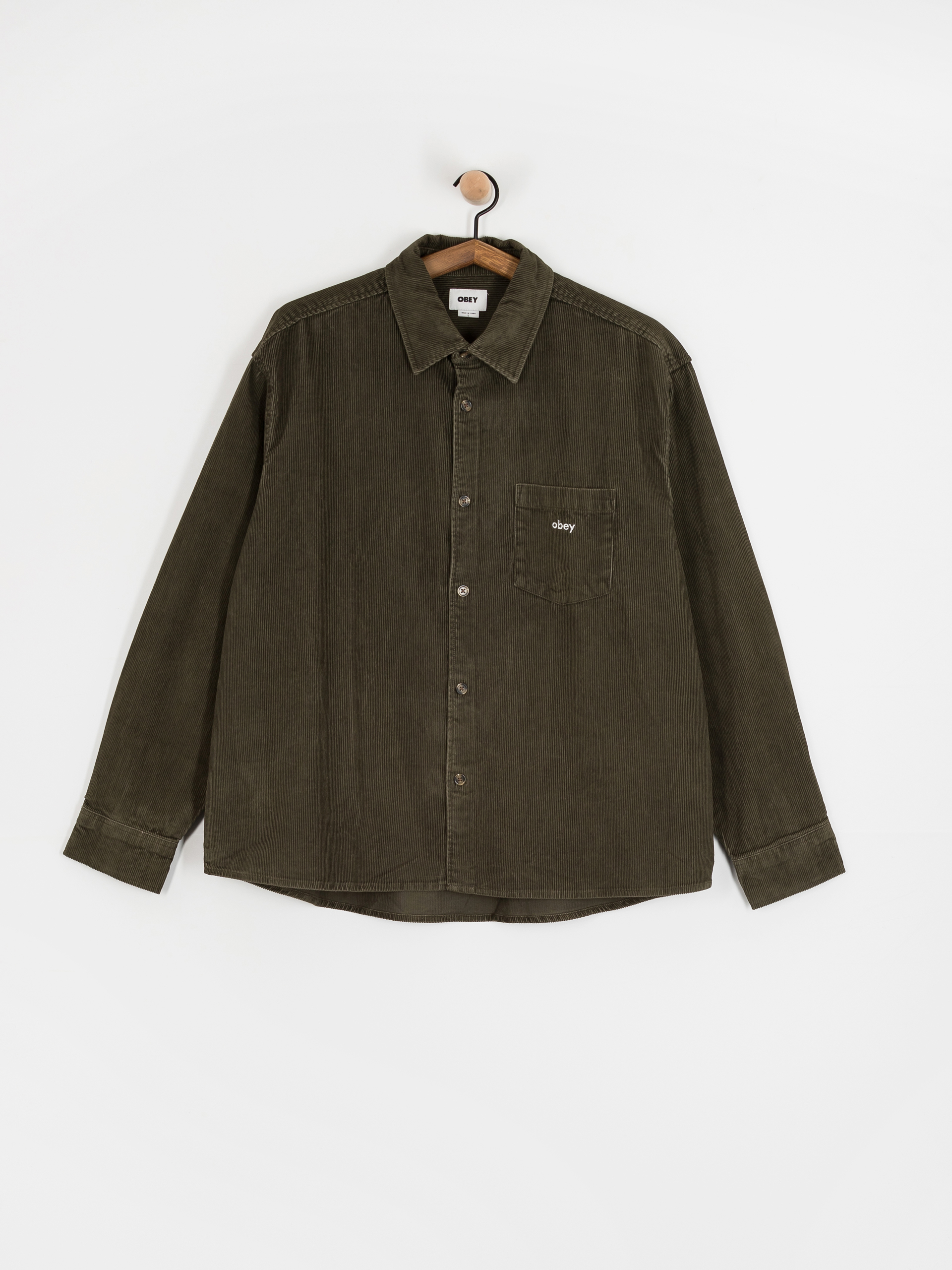 Сорочка OBEY Buckley Corduroy Woven (black olive faded wash)