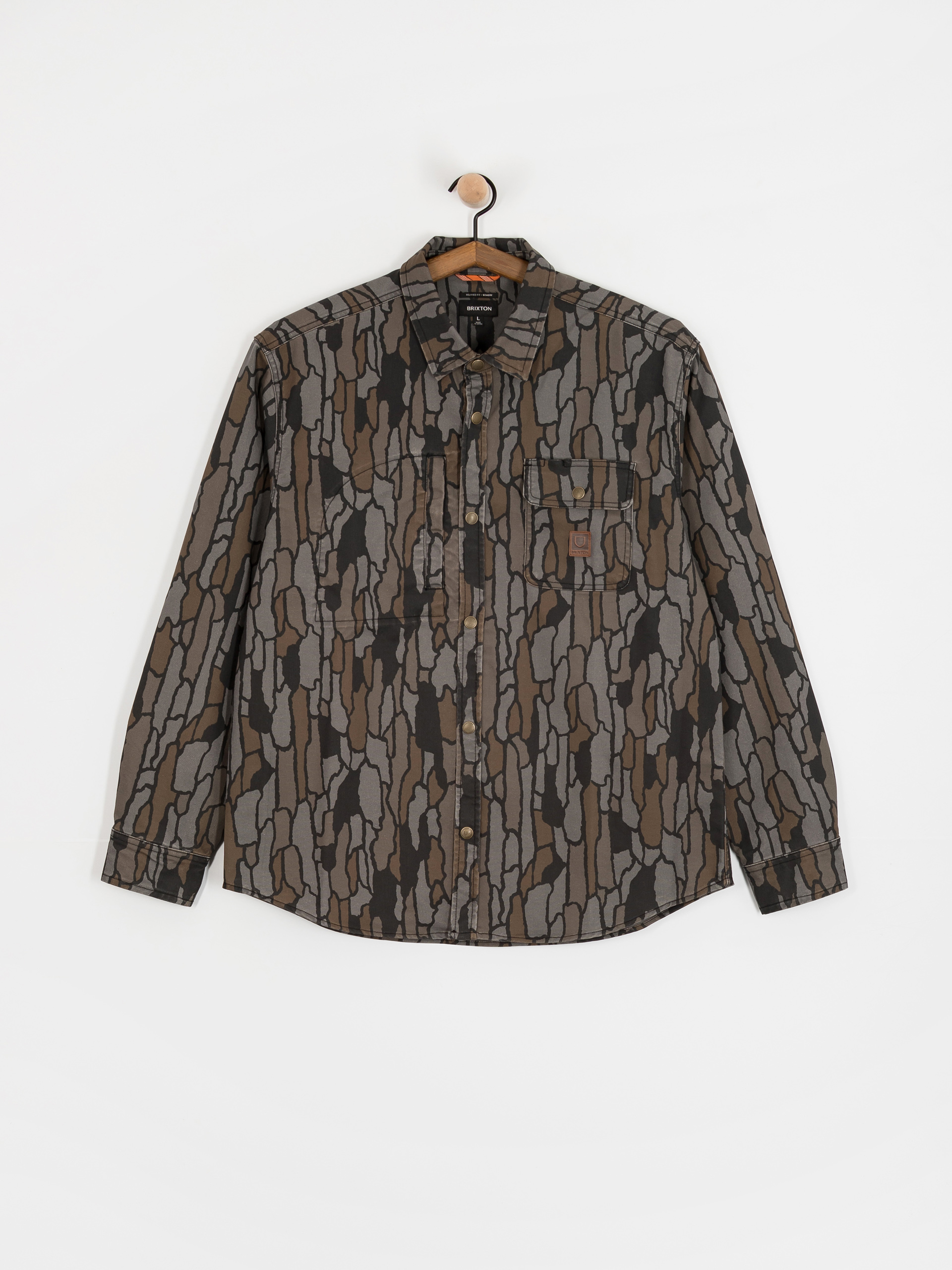 Сорочка Brixton Builders Stretch Overshirt (bark camo)