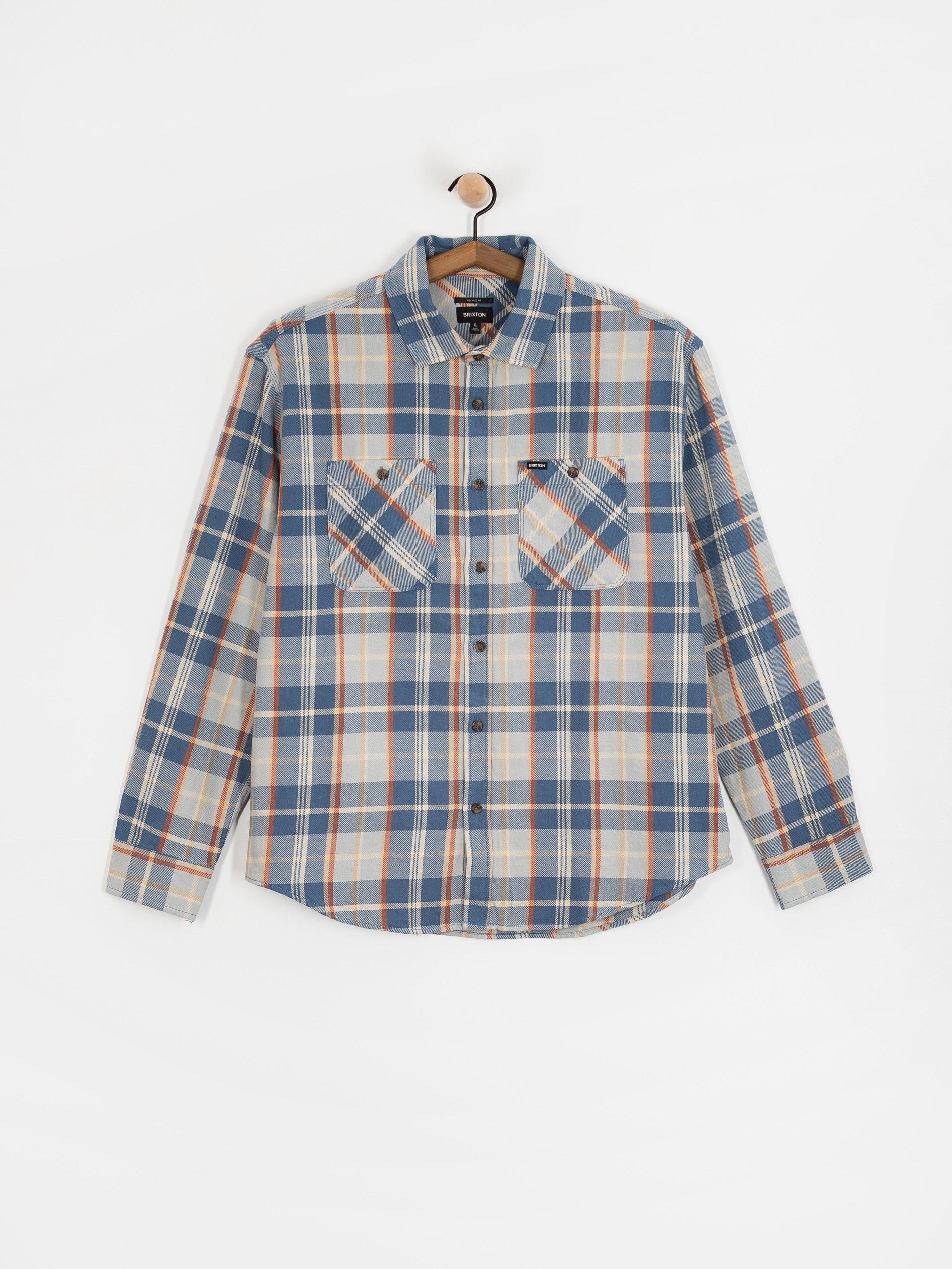 Сорочка Brixton Vintage Wash Flannel (blue/soft blue/orange)