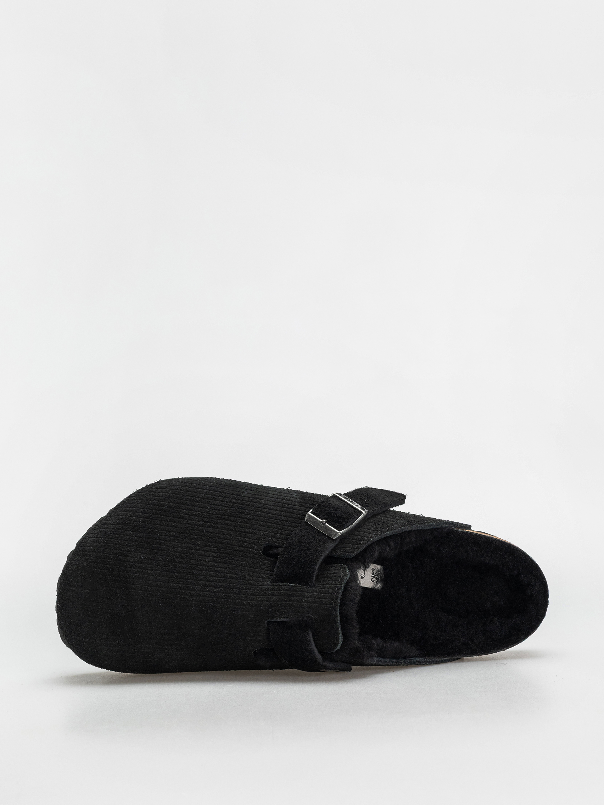 Шльопанці Birkenstock Boston VL Fell Suede Leather Fur Regular Wmn (corduroy black)
