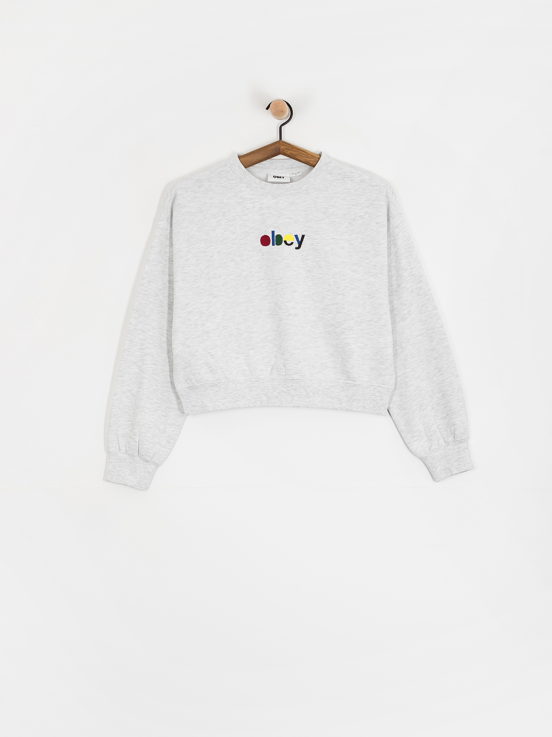 Світшот OBEY Blocks Cropped Crew Wmn (ash grey)