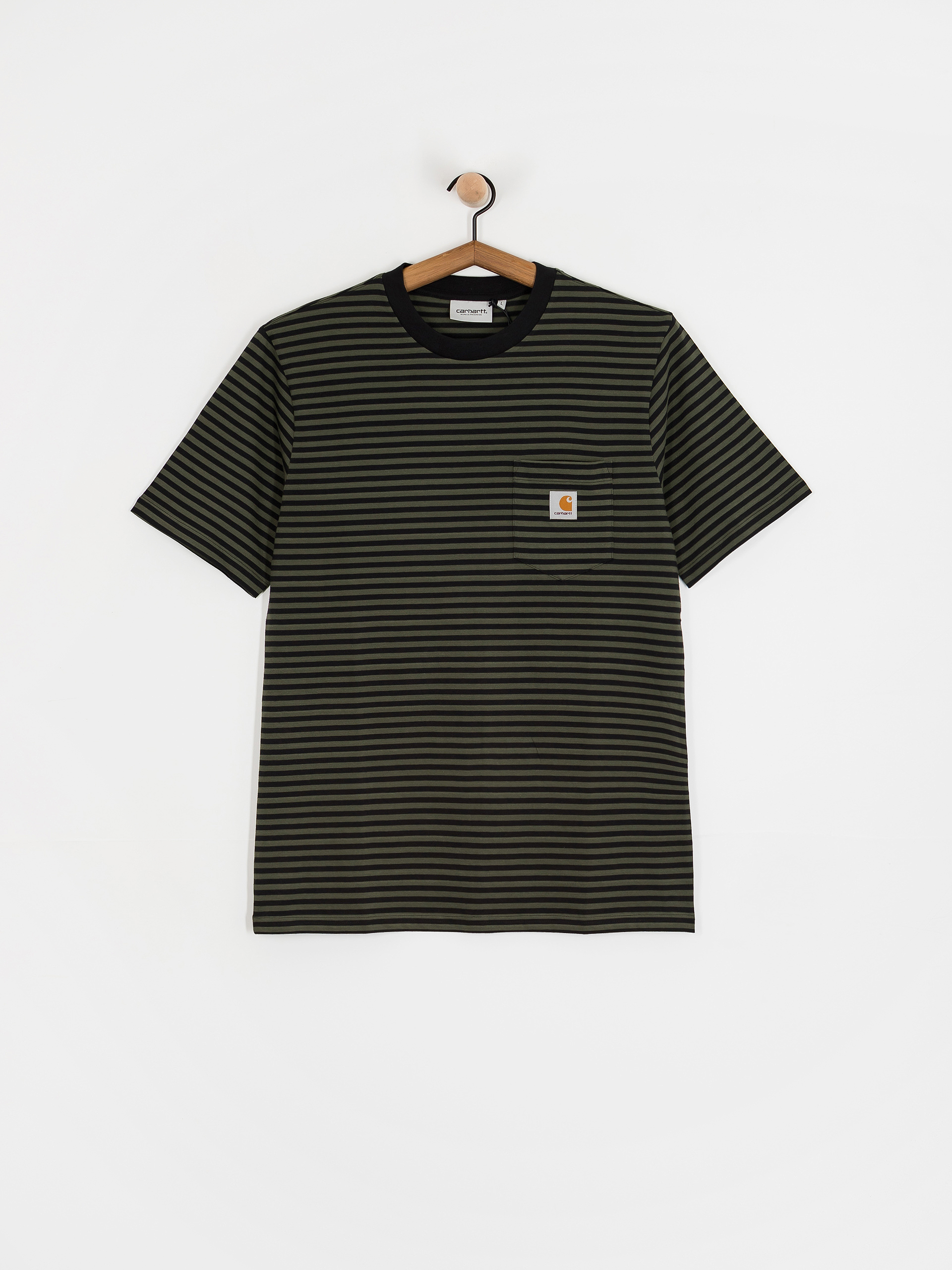 Футболка Carhartt WIP Verner Pocket (verner stripe/black/opuntia)