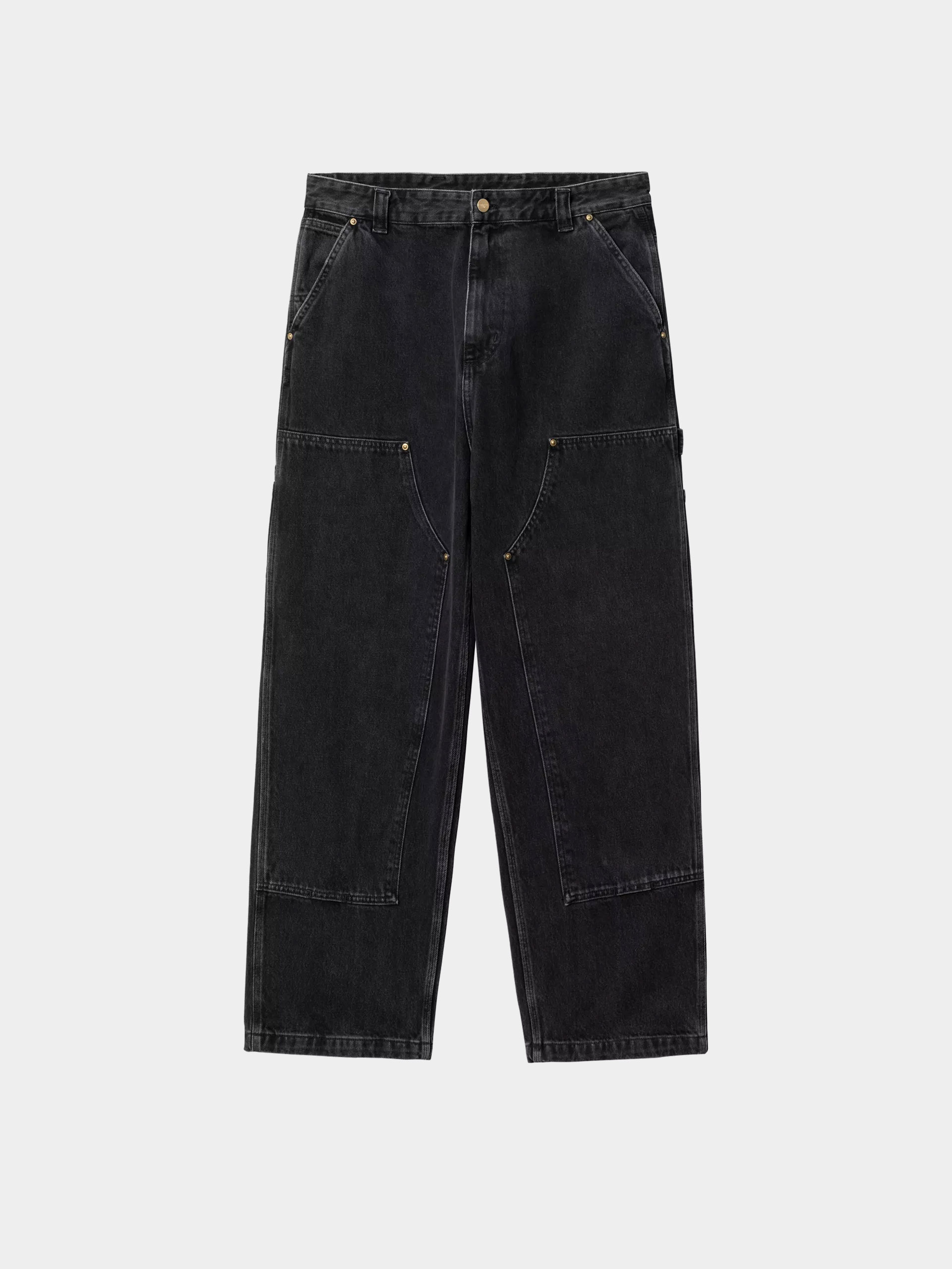 Штани Carhartt WIP Nash Double Knee (black/stone washed)