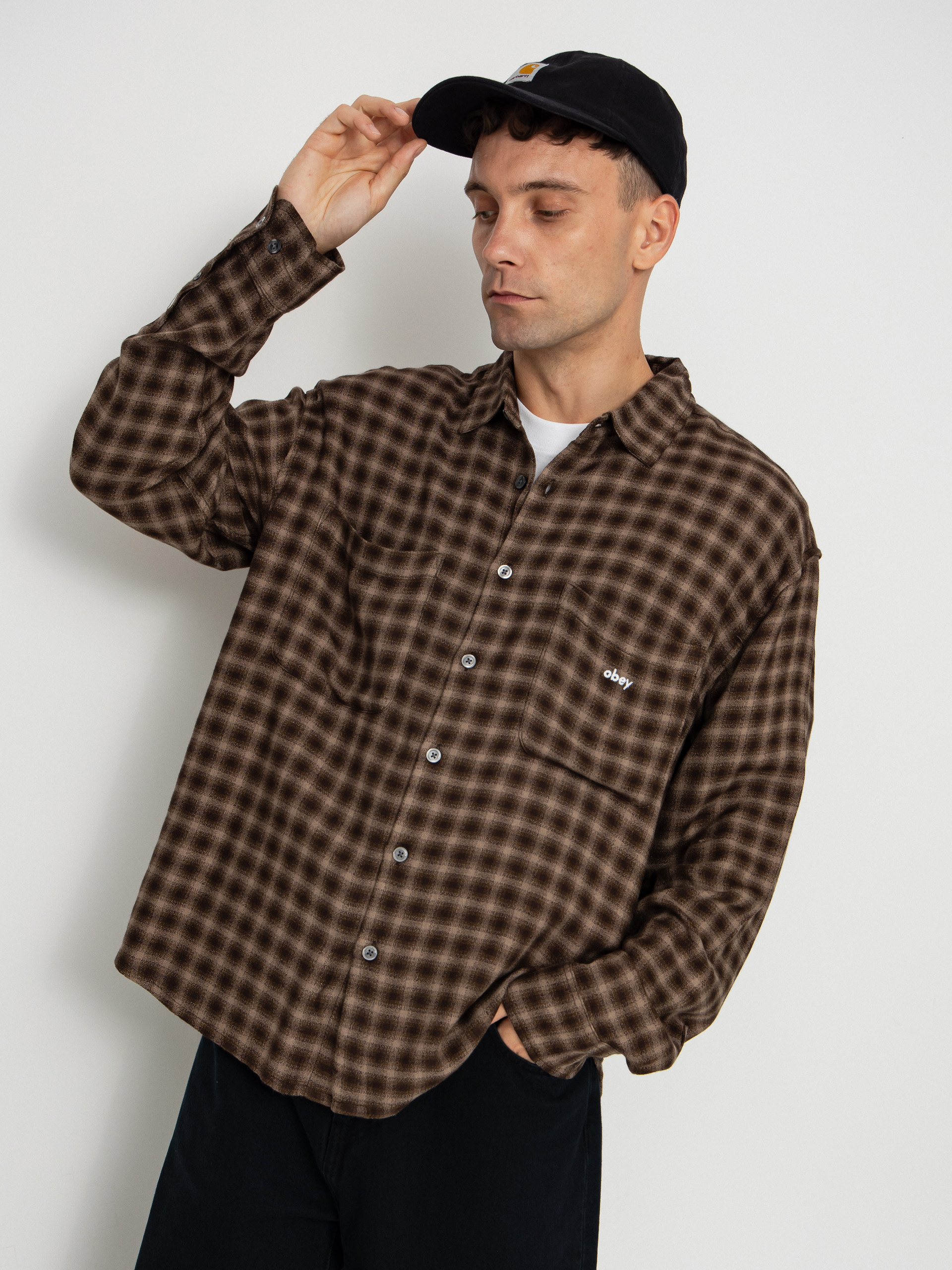 Сорочка OBEY Clarence Woven (black multi)