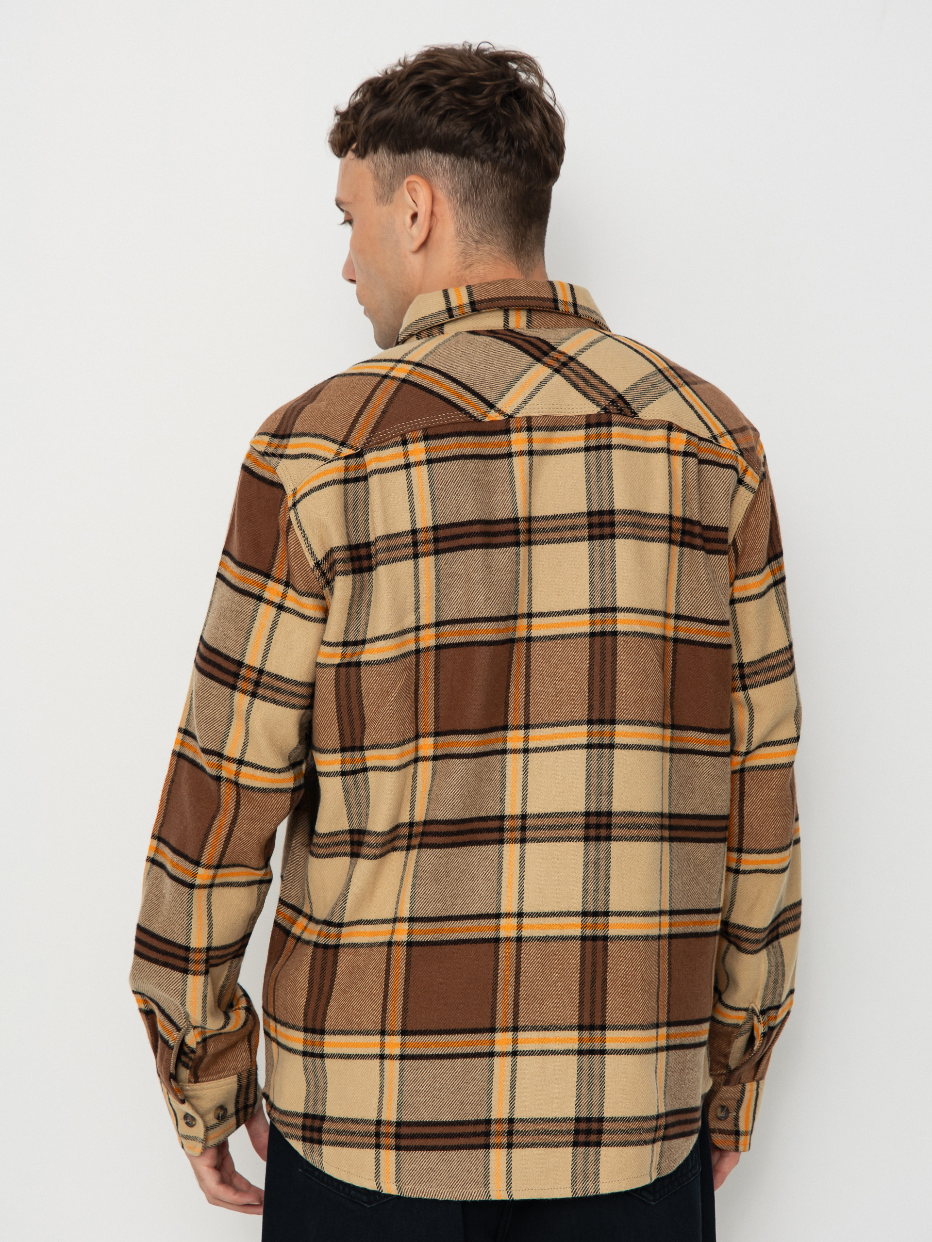 Сорочка Brixton Bowery Flannel (sand/pinecone/solar orange)