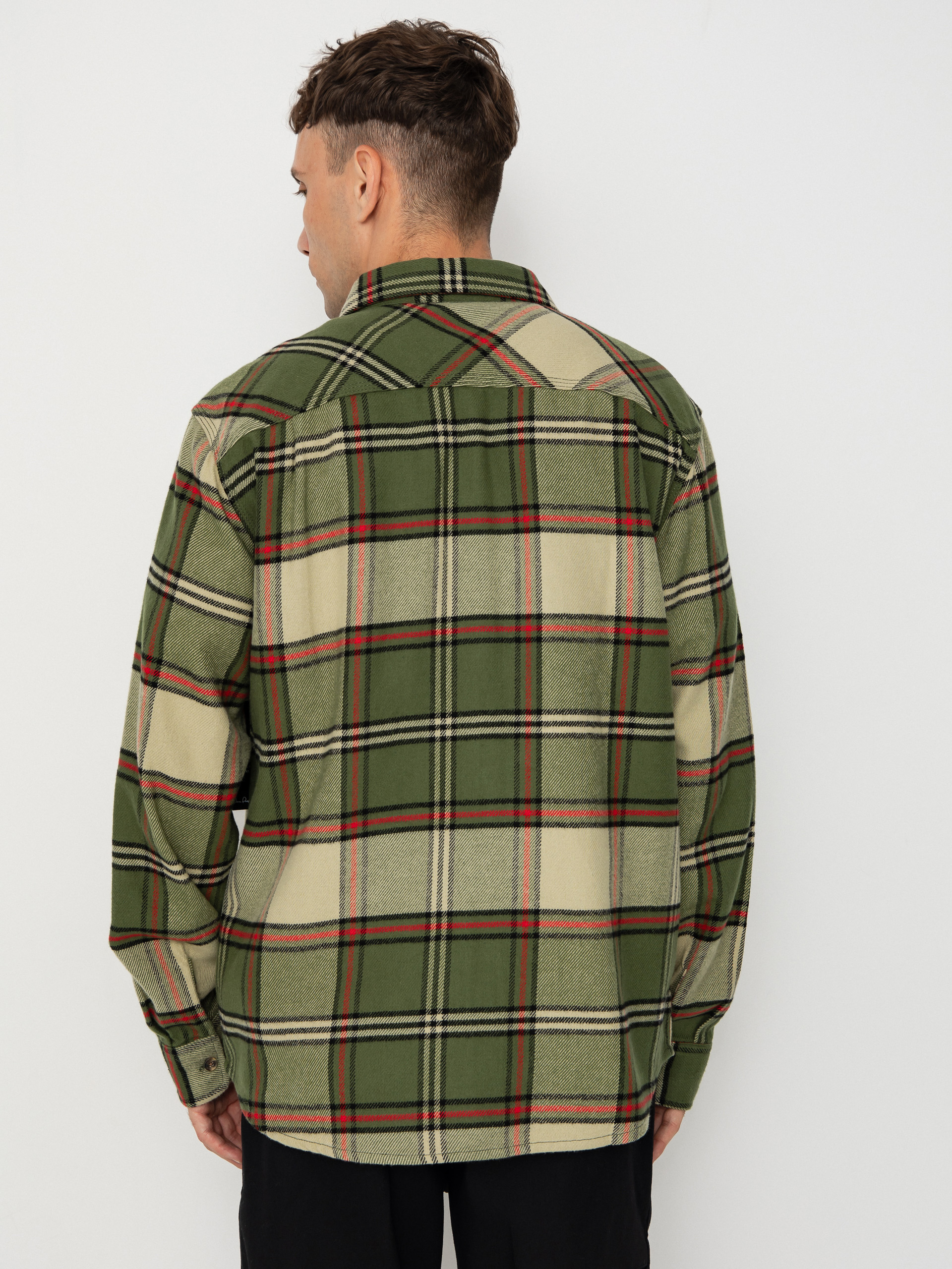 Сорочка Brixton Bowery Flannel (wild green/elm/adrenaline rush)