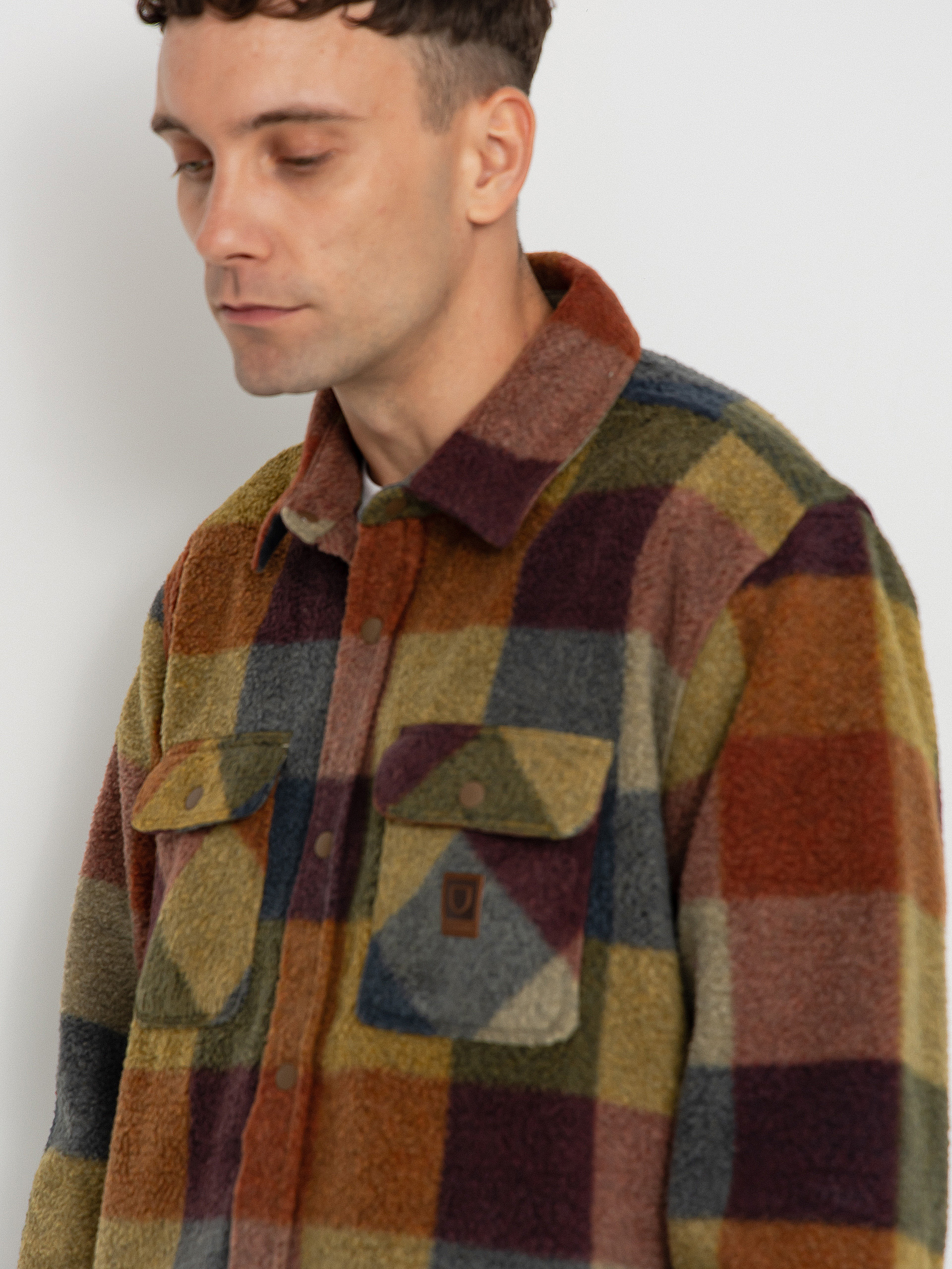 Сорочка Brixton Bowery Arctic Stretch Flee (rust/cooper plaid)