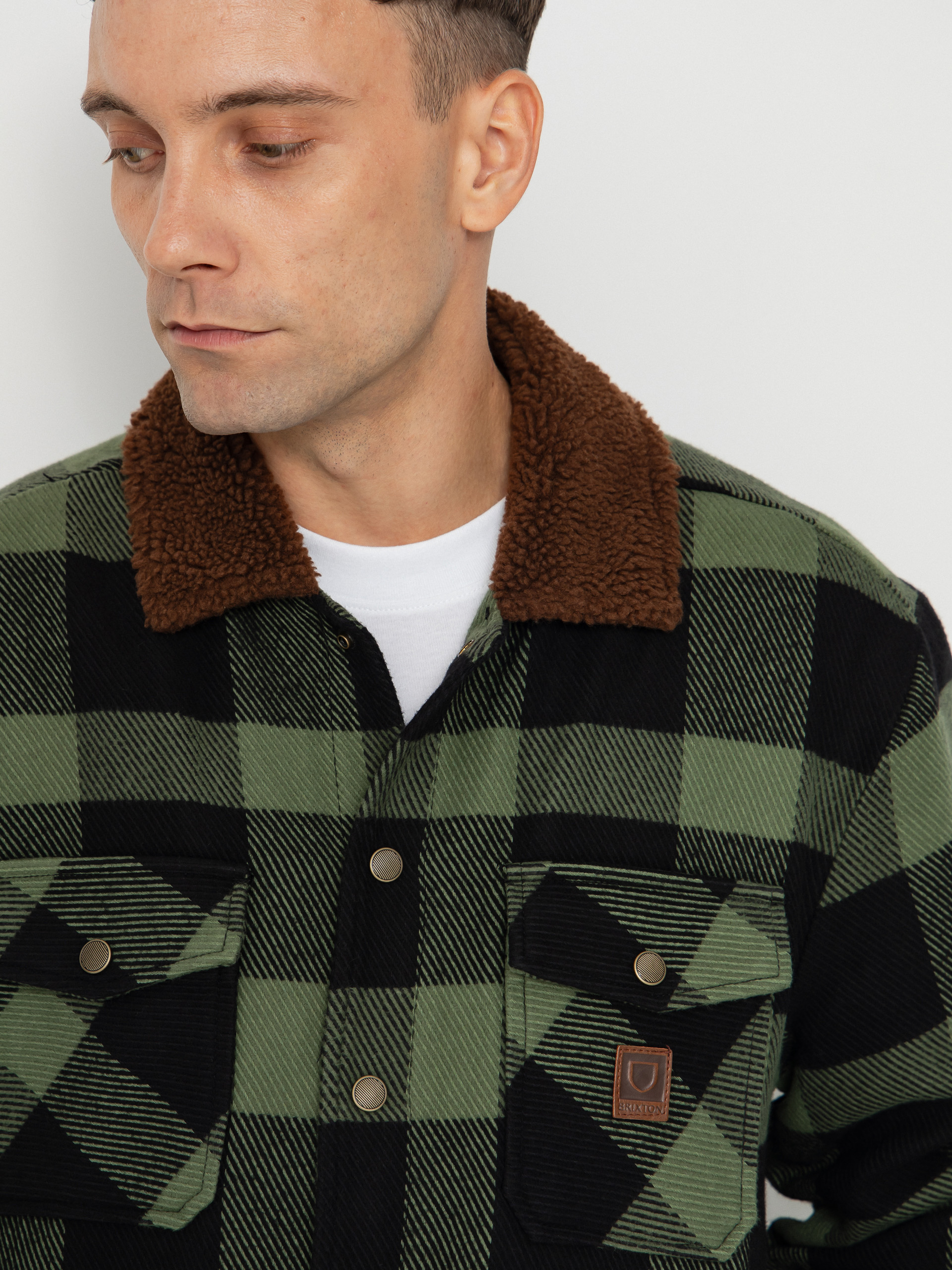 Куртка Brixton Durham Lined (black/wild green flannel)