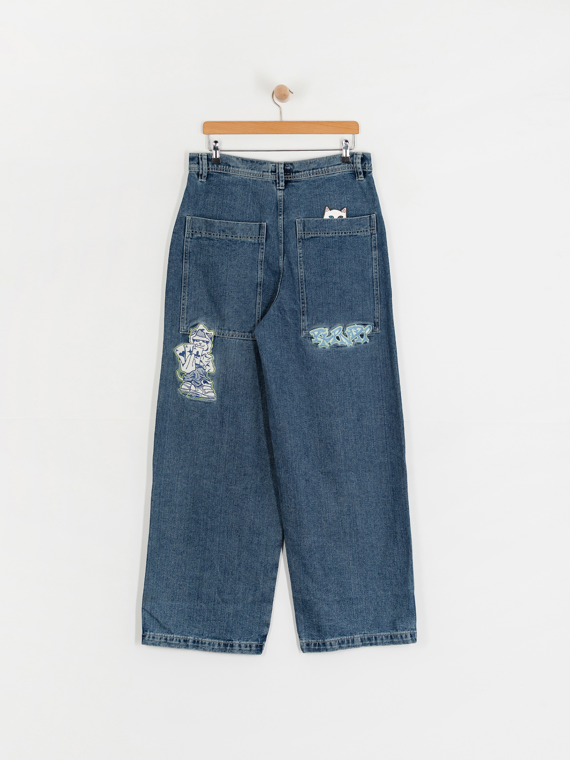 Штани RipNDip Ace Ultra Wide Leg (medium wash)