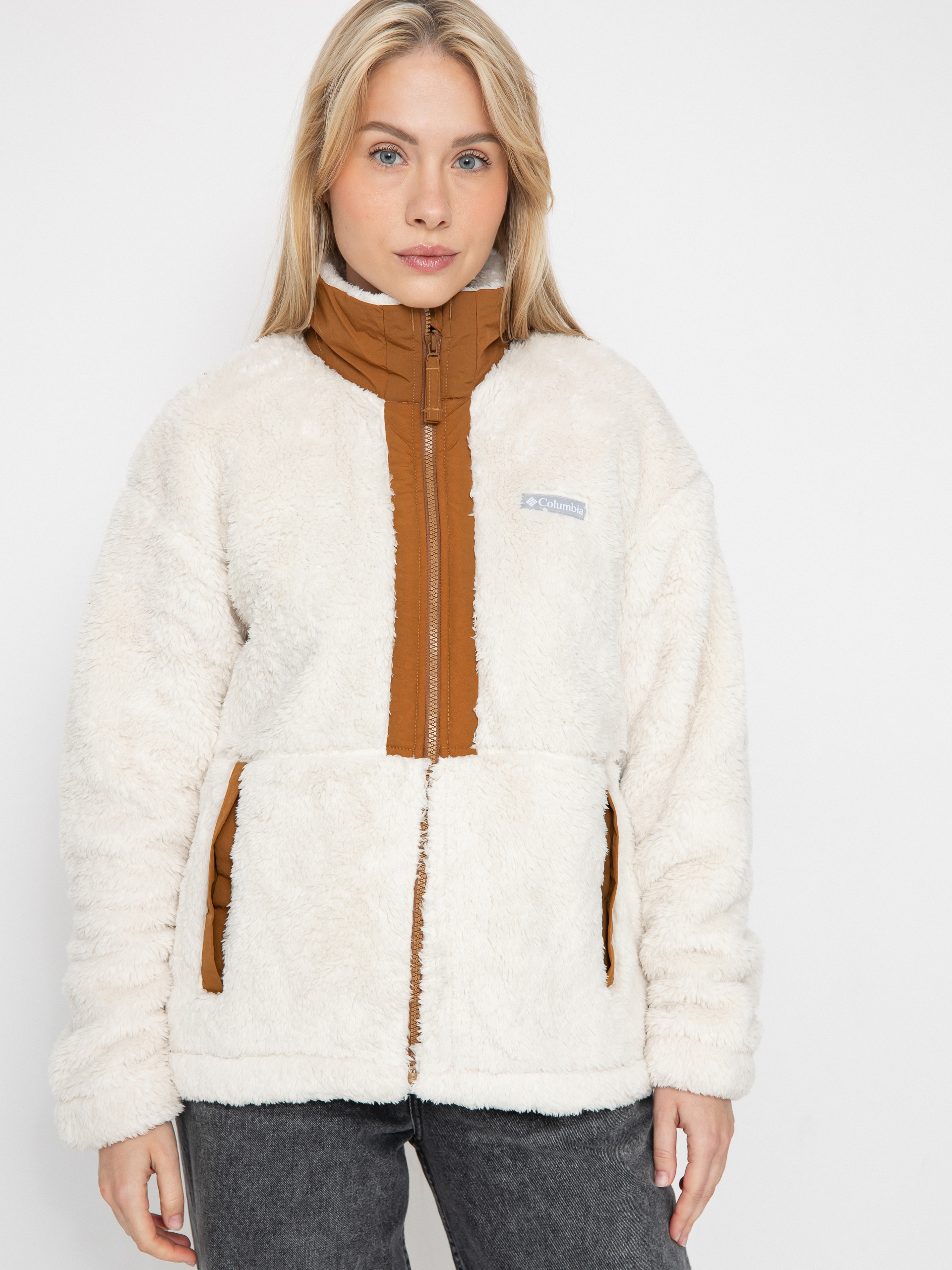 Флісовий светр Columbia Boundless Discovery Sherpa Full Zip II Wmn (chalk/camel brown)