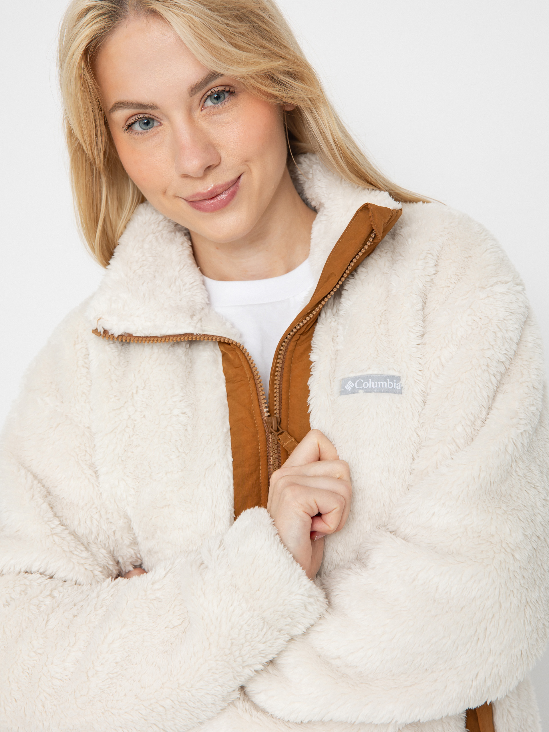 Жіночий Флісовий светр Columbia Boundless Discovery Sherpa Full Zip II (chalk/camel brown)