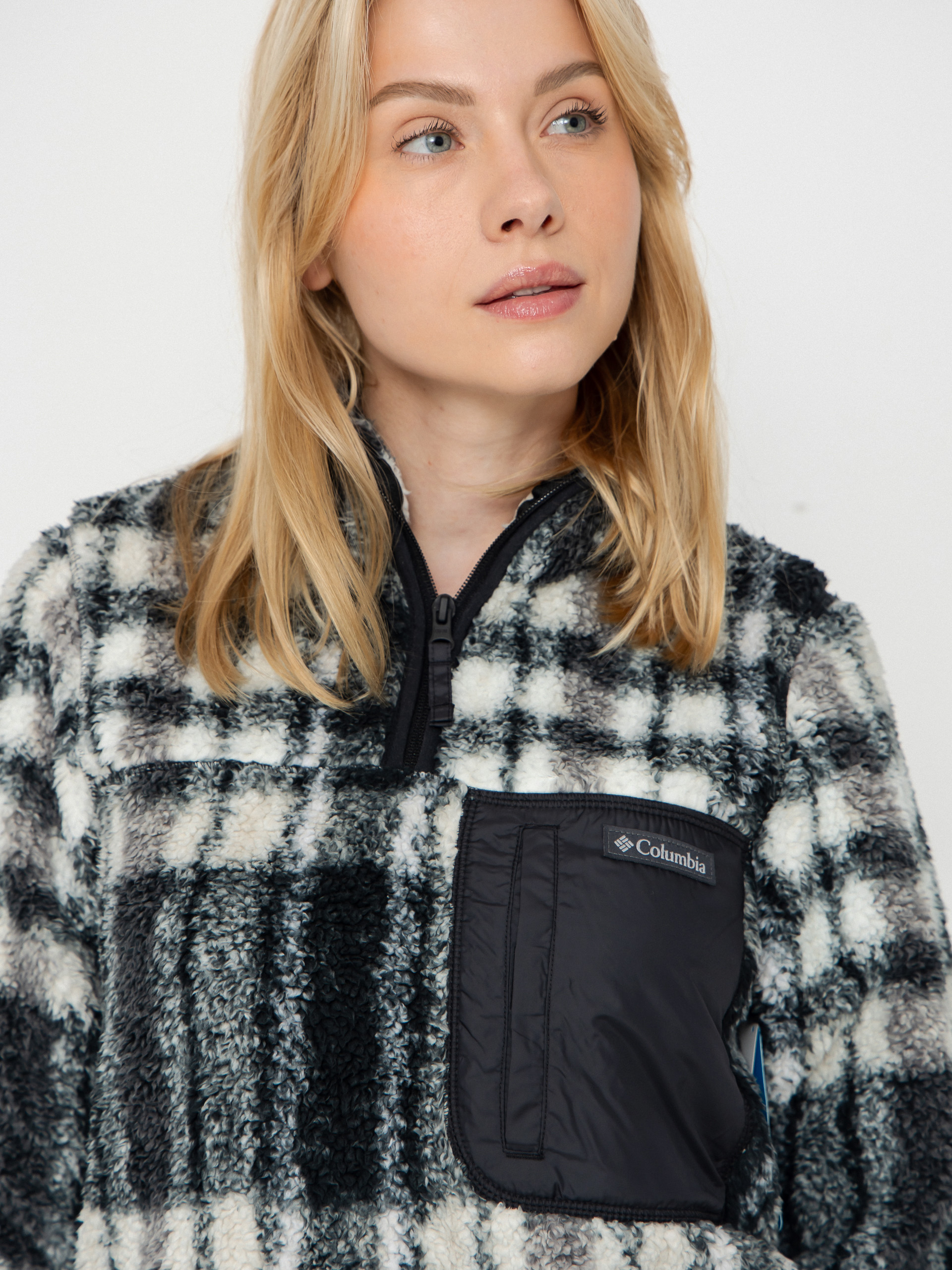 Жіночий Флісовий светр Columbia West Bend 1/4 Zip II (black herringplaid)