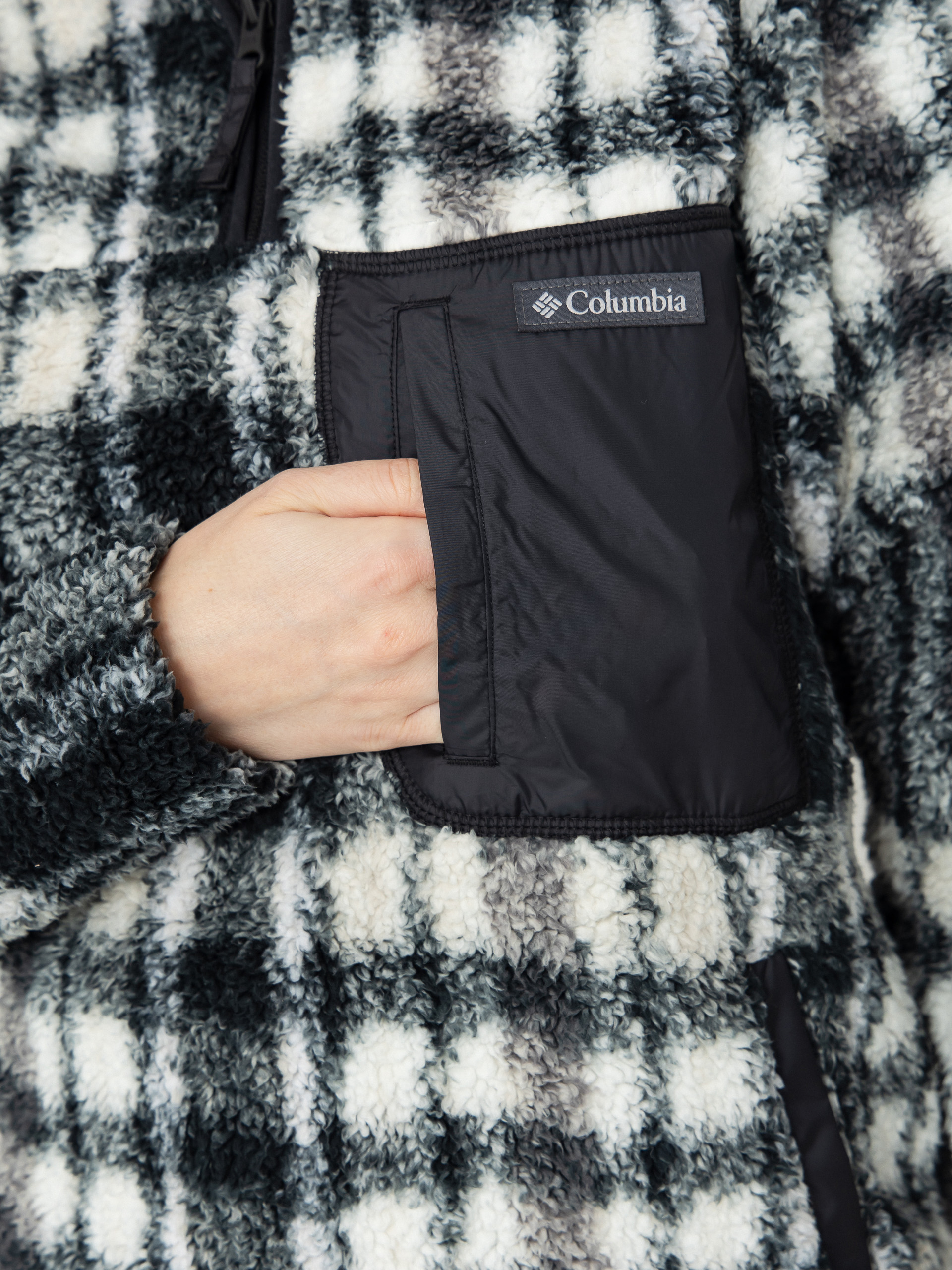 Жіночий Флісовий светр Columbia West Bend 1/4 Zip II (black herringplaid)