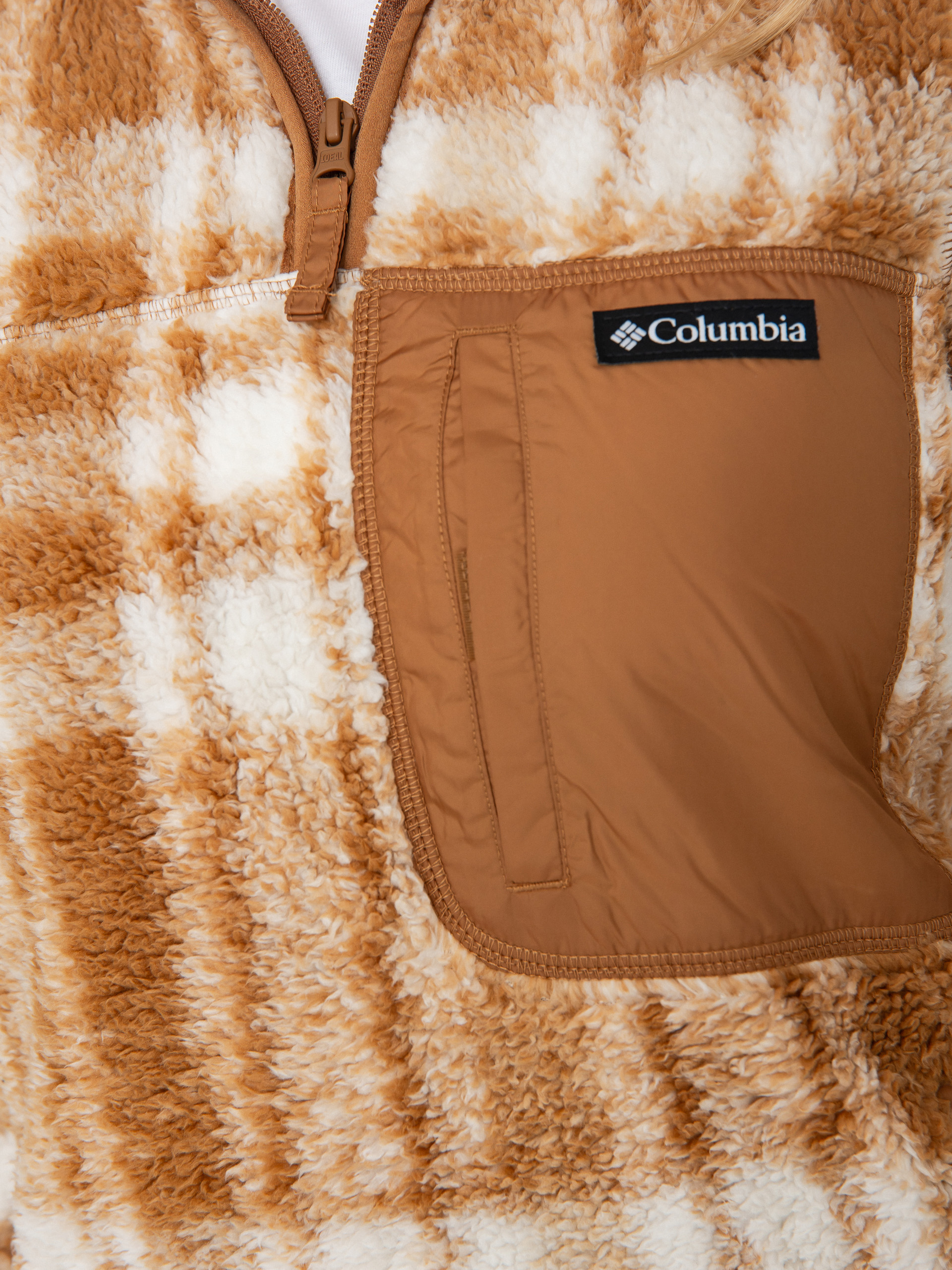 Жіночий Флісовий светр Columbia West Bend 1/4 Zip II (camel brown herringplaid)