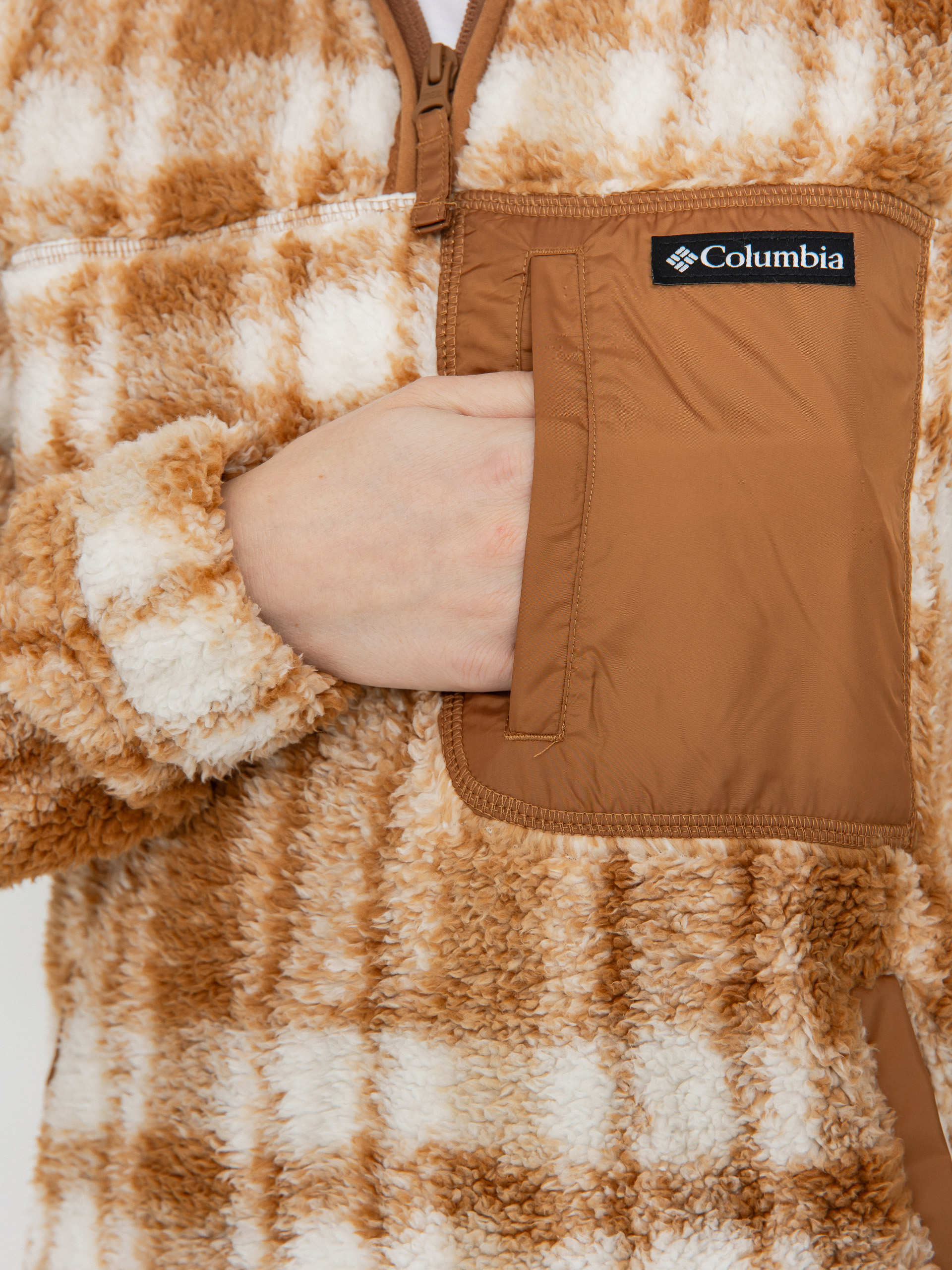 Жіночий Флісовий светр Columbia West Bend 1/4 Zip II (camel brown herringplaid)