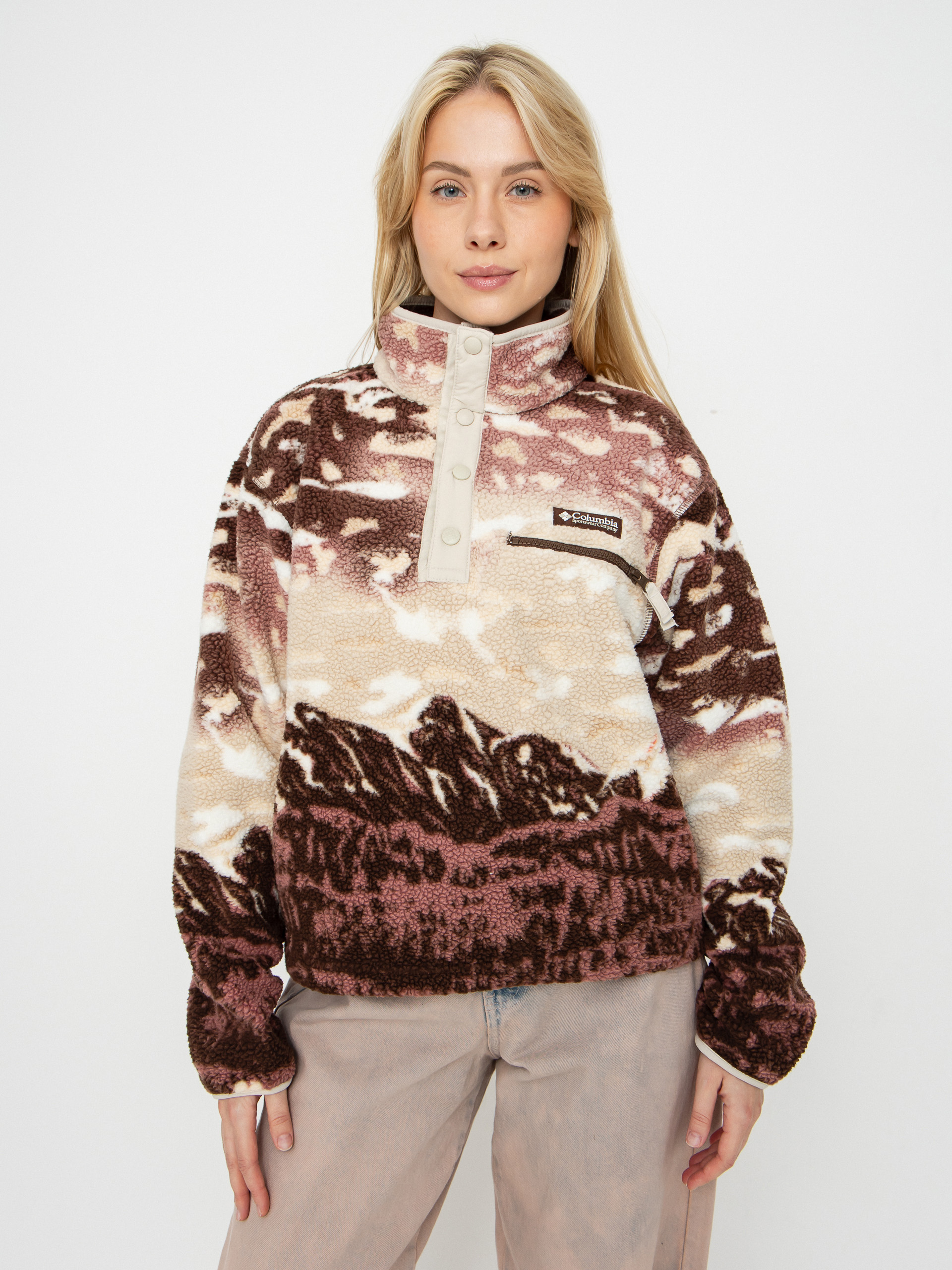 Флісовий светр Columbia Helvetia II Printed Cropped Half Snap Wmn