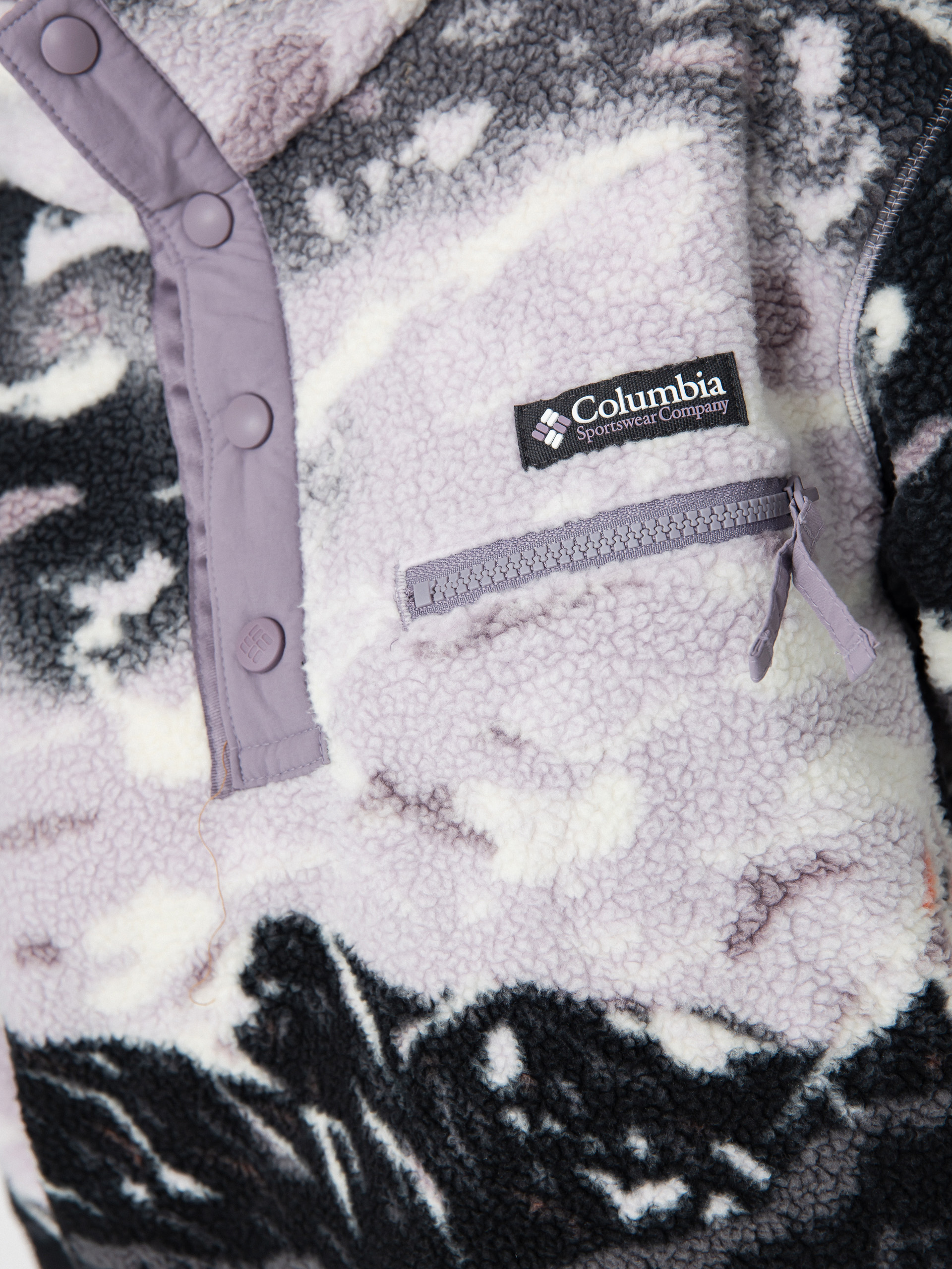 Жіночий Флісовий светр Columbia Helvetia II Printed Cropped Half Snap (shale purple sisters/shale purple)