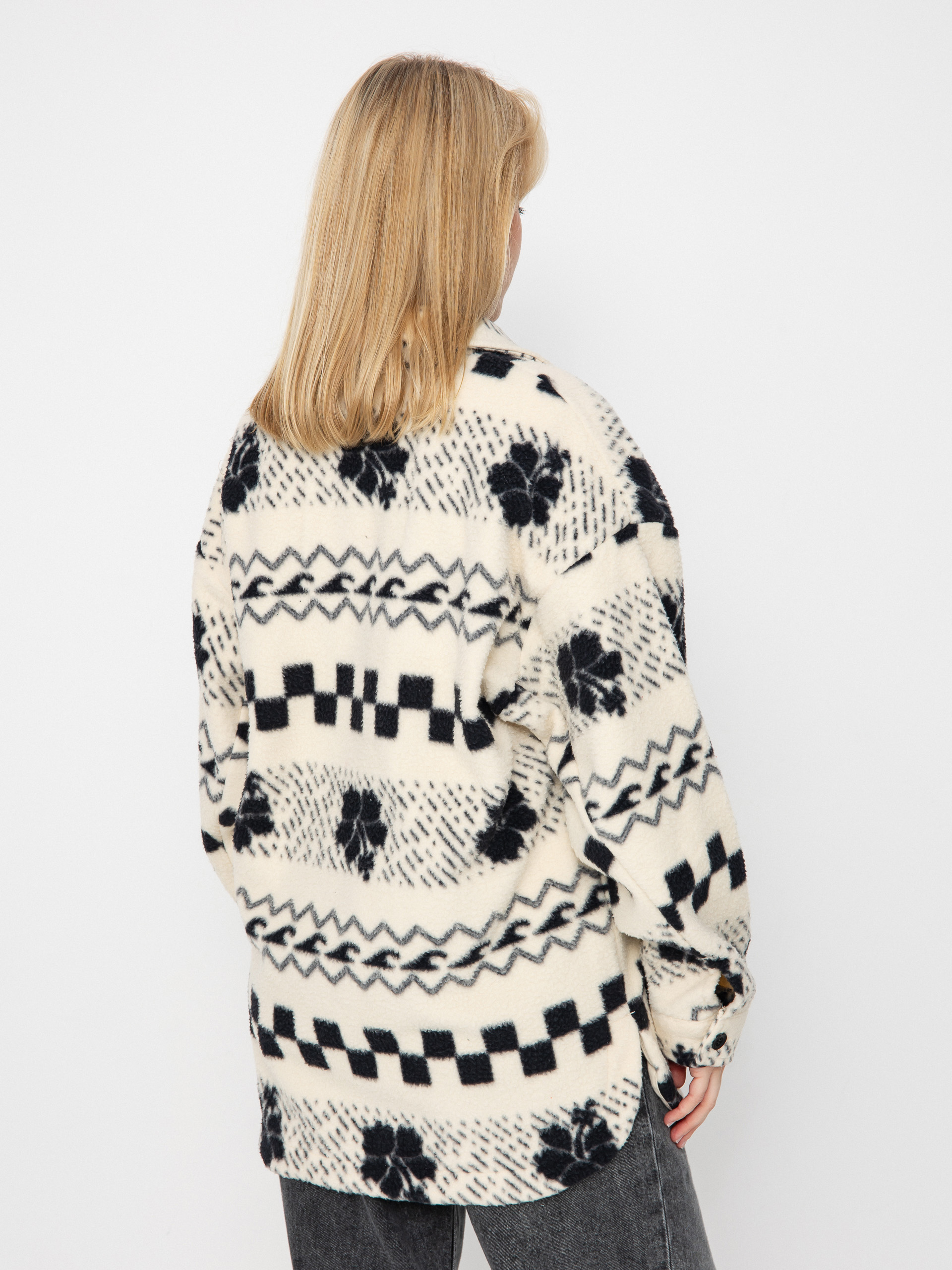 Жіночий Флісовий светр Roxy Morning Crush Shacket (parchment morning crush)