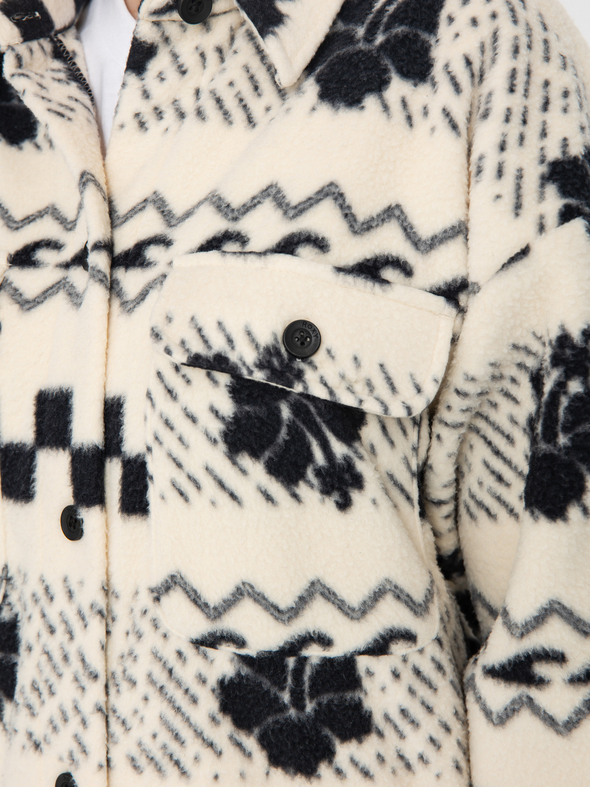 Жіночий Флісовий светр Roxy Morning Crush Shacket (parchment morning crush)