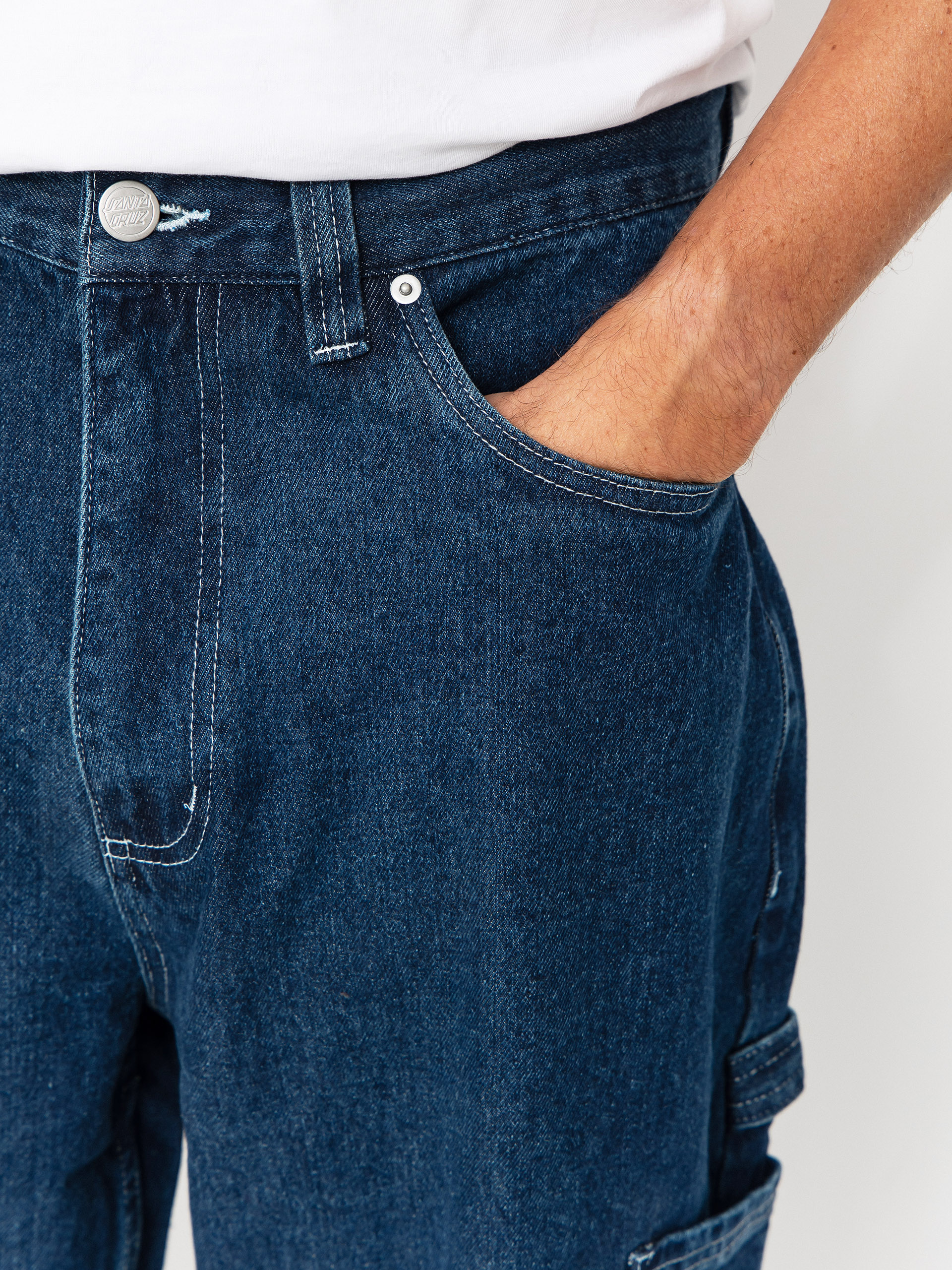 Штани Santa Cruz Carpenter (dark denim/white)