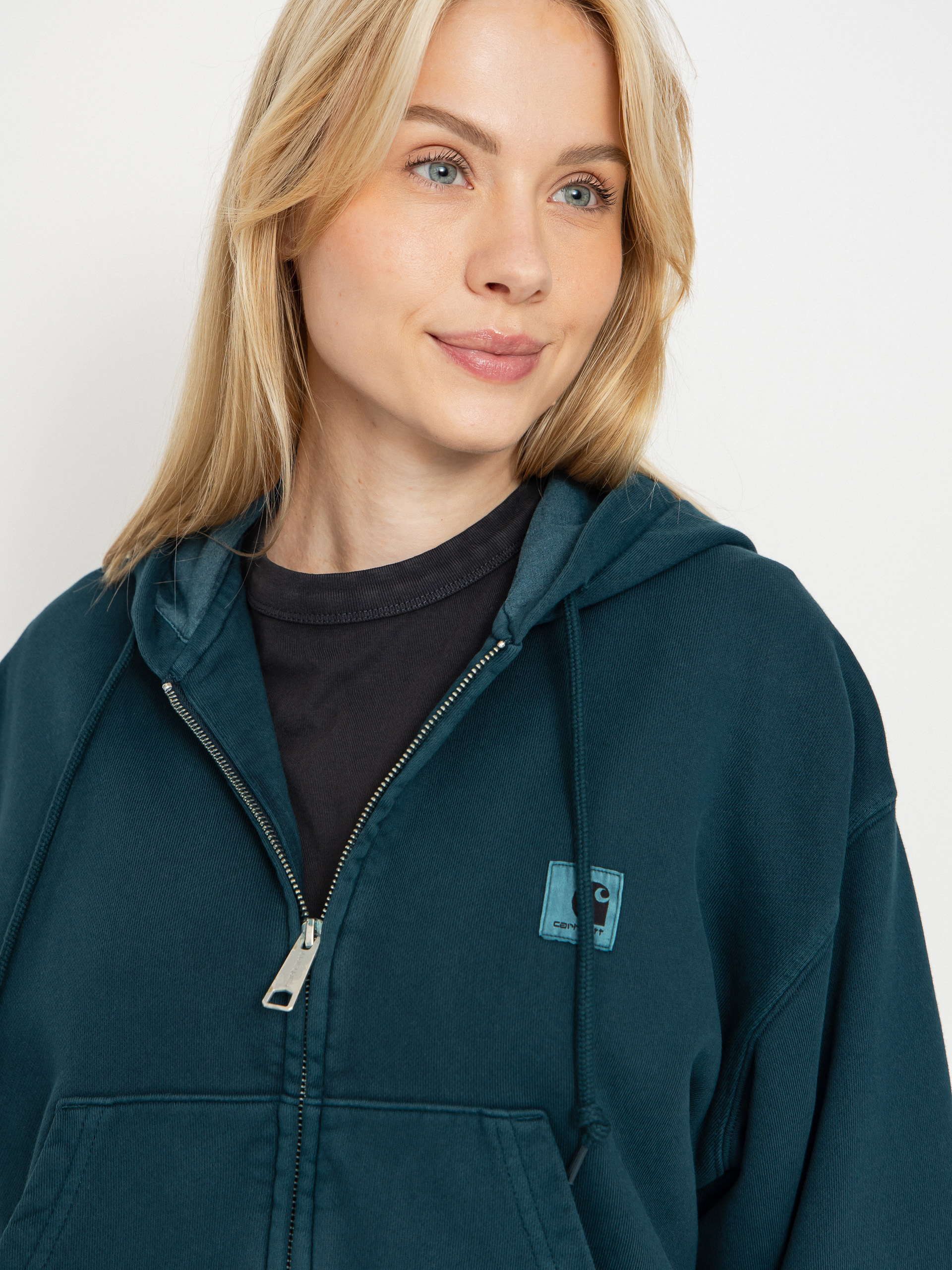 Худі Carhartt WIP Nelson ZHD Wmn (deep lagoon/garment dyed)