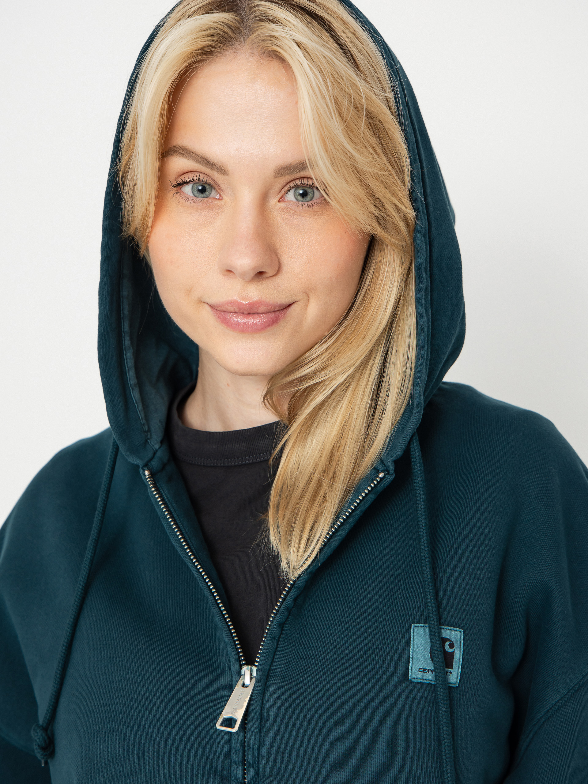 Худі Carhartt WIP Nelson ZHD Wmn (deep lagoon/garment dyed)