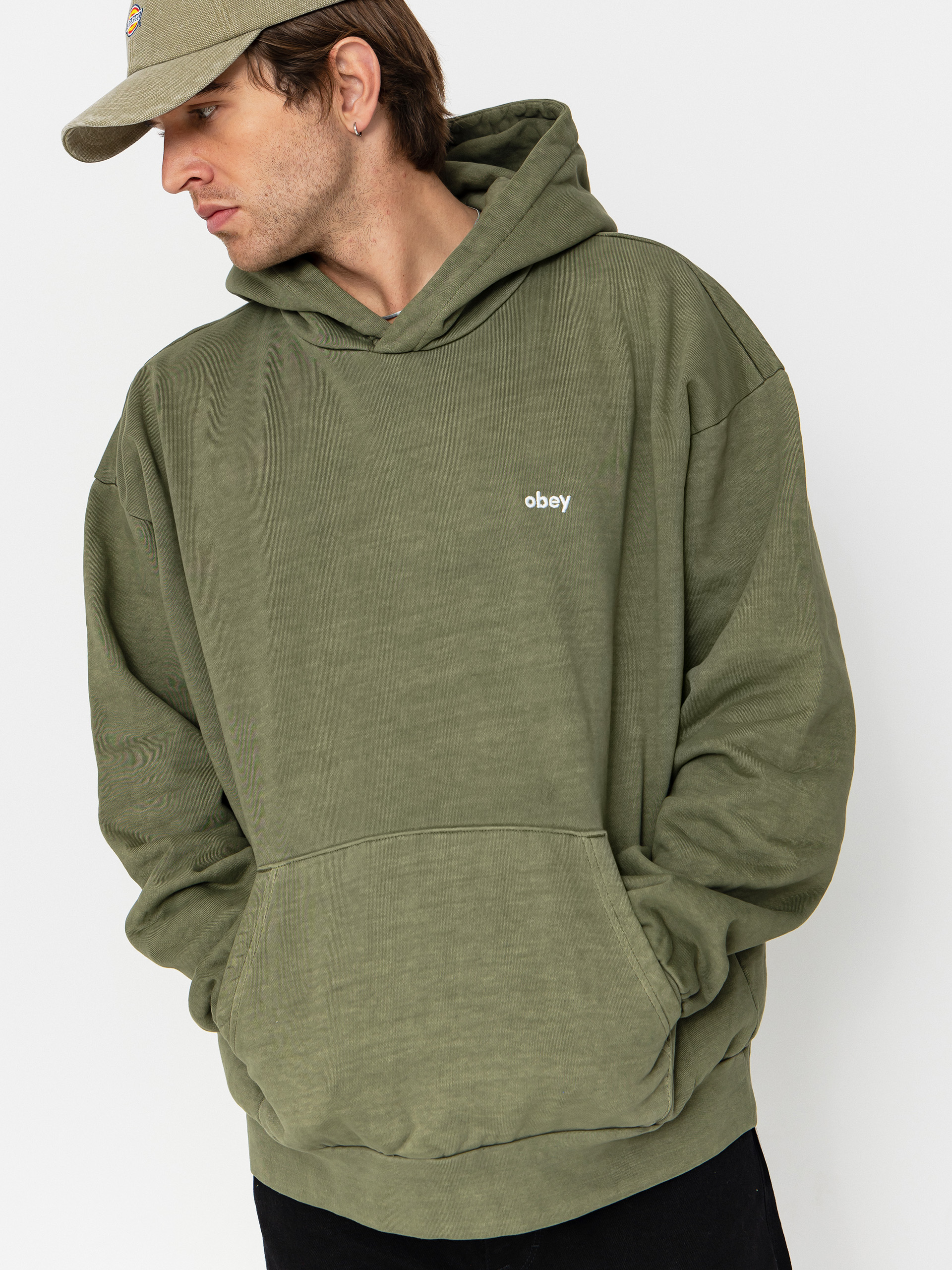 Худі OBEY Lowercase Pigment HD (pigment deep lichen green)