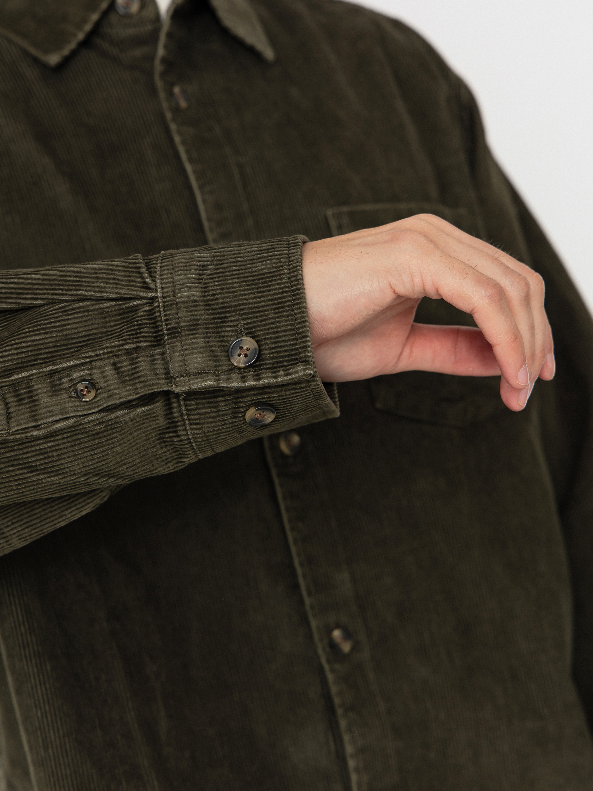 Сорочка OBEY Buckley Corduroy Woven (black olive faded wash)