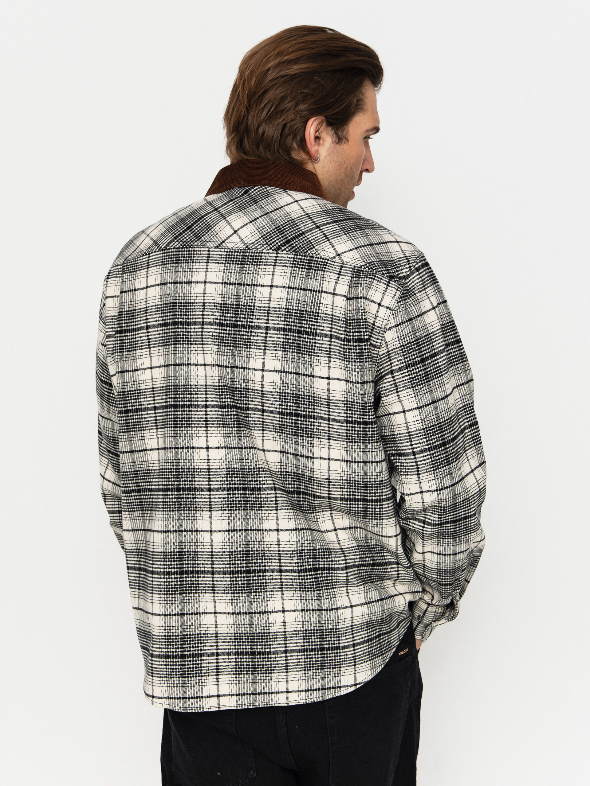 Сорочка Brixton Builders Bowery Perf Flannel (off white/black)