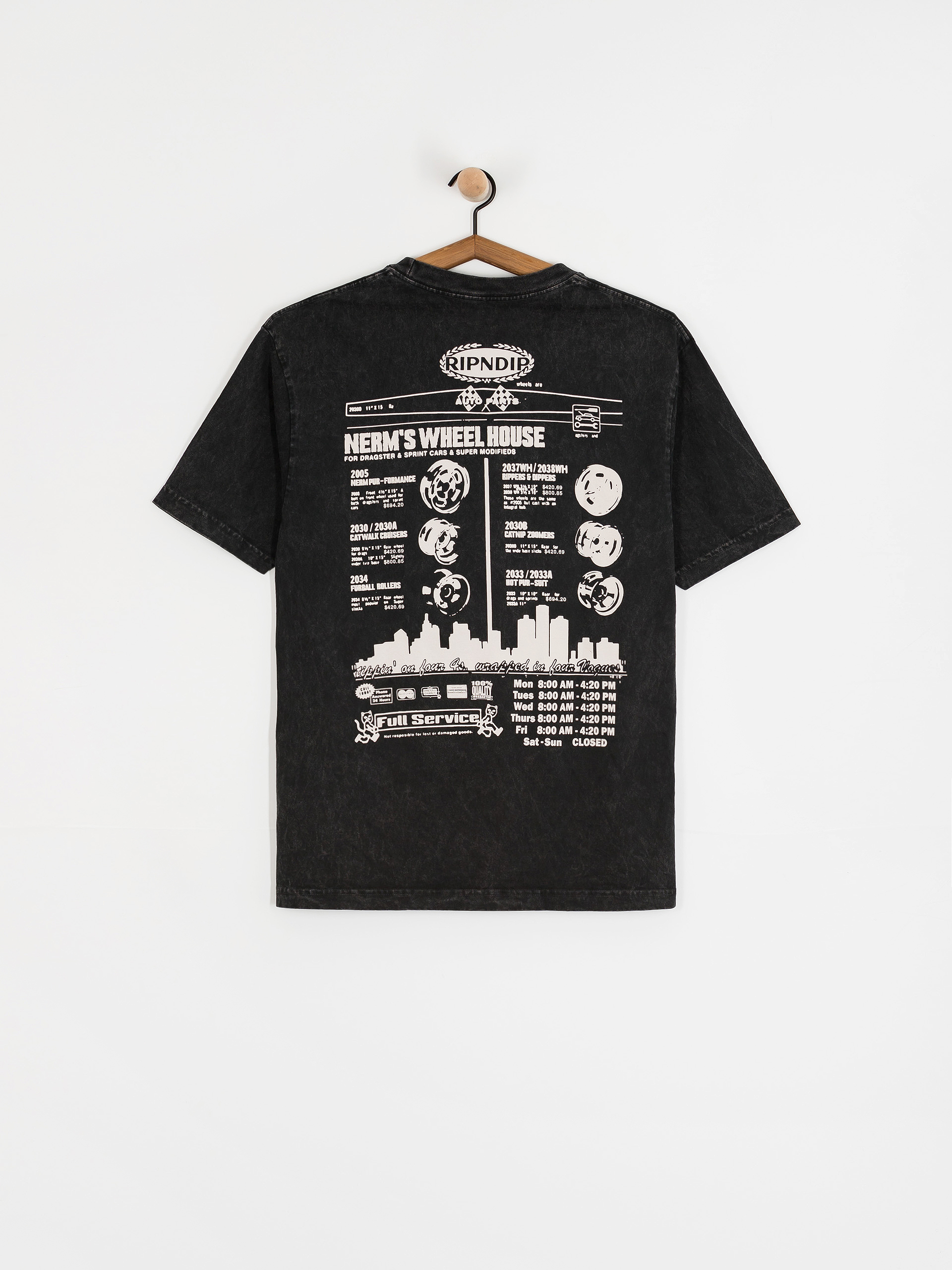 Футболка RipNDip Nerm Wheels (black vintage wash)