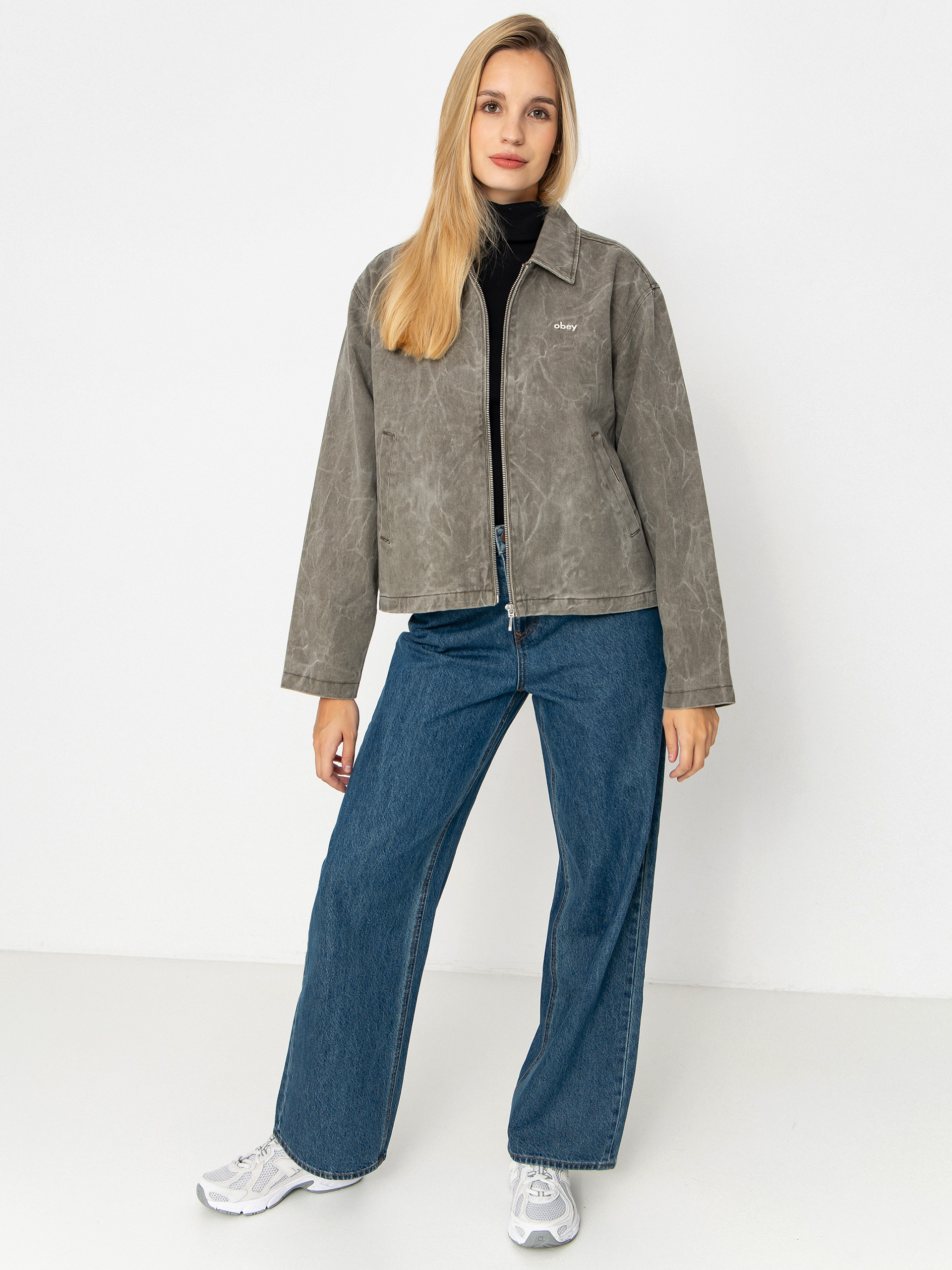 Куртка OBEY Donovan Zip Wmn (major brown wrinkle wash)